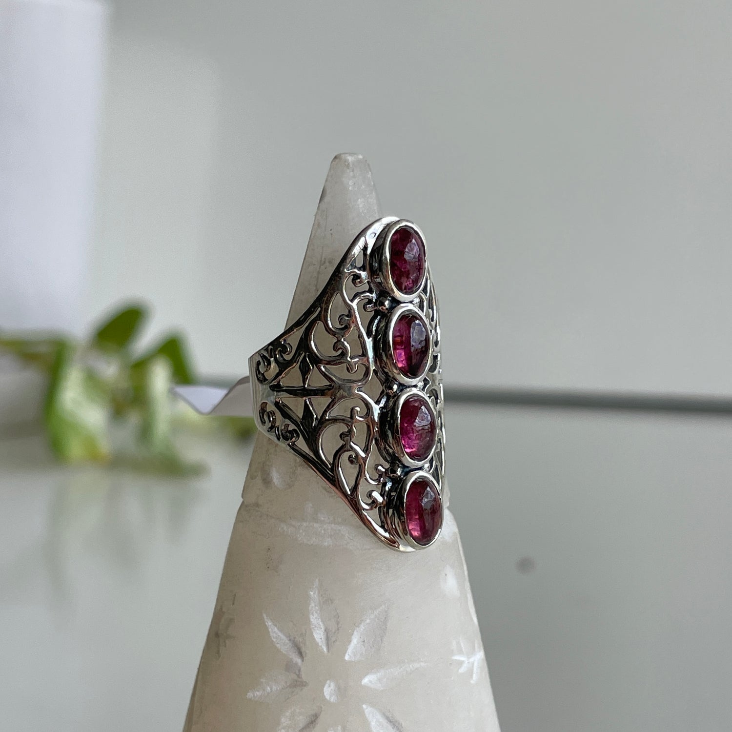 Pink Tourmaline Oval Ring Sz7