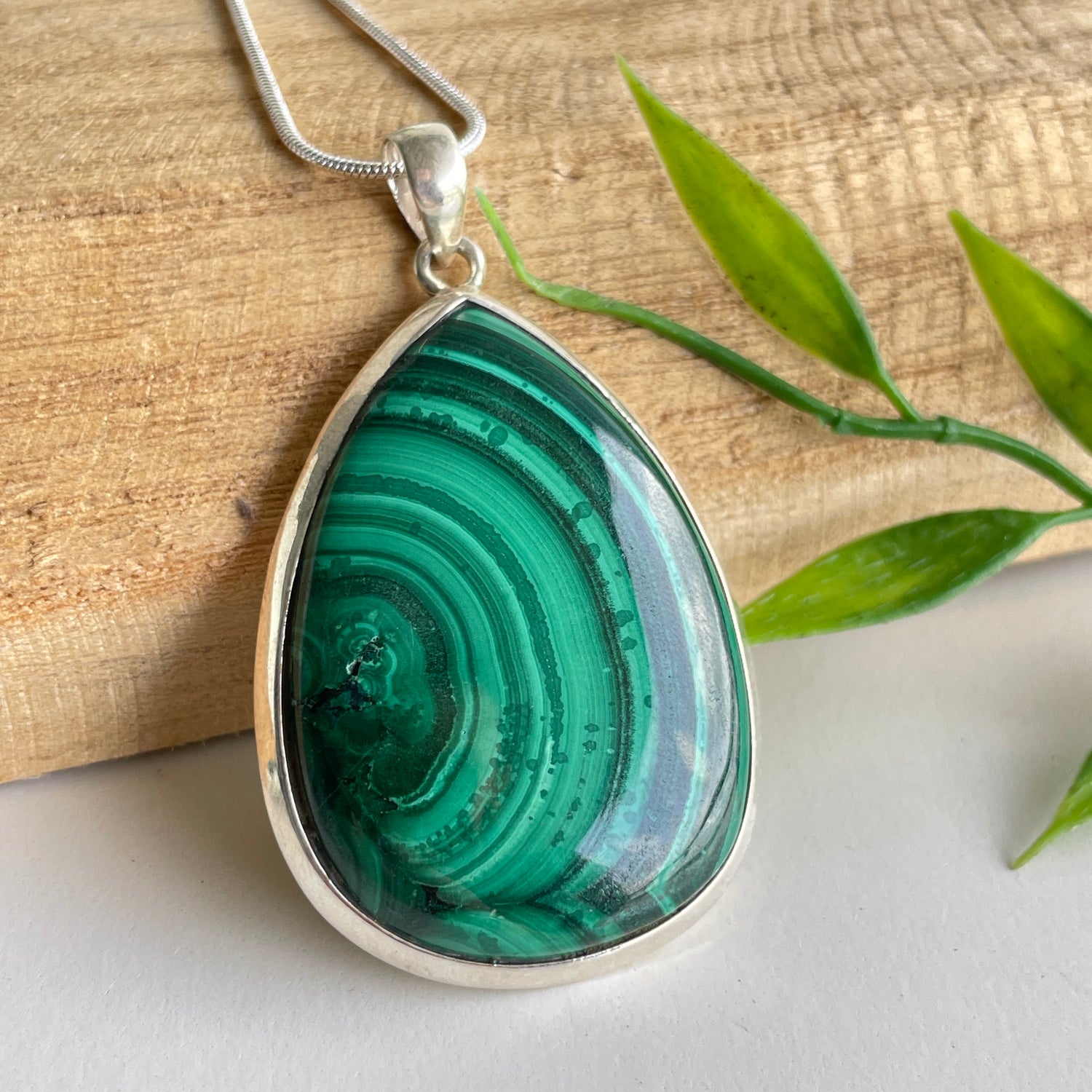 Malachite Teardrop Pendant