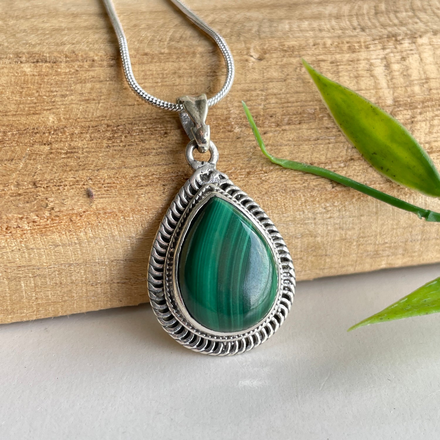 Malachite Teardrop Pendant