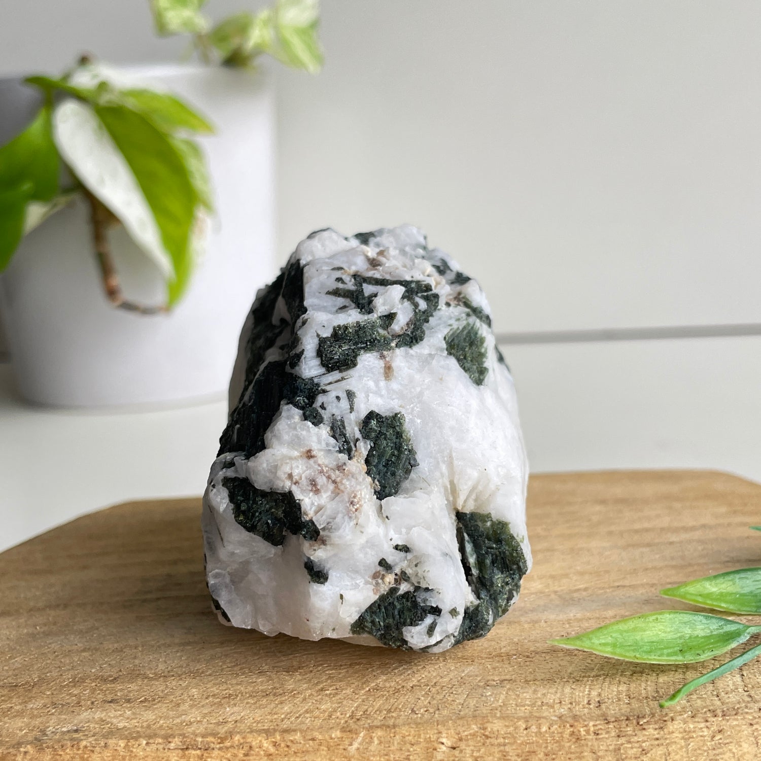 Green Tourmaline On Quartz Pce 344g