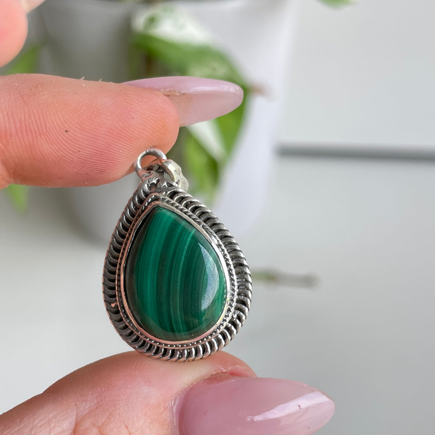 Malachite Teardrop Pendant