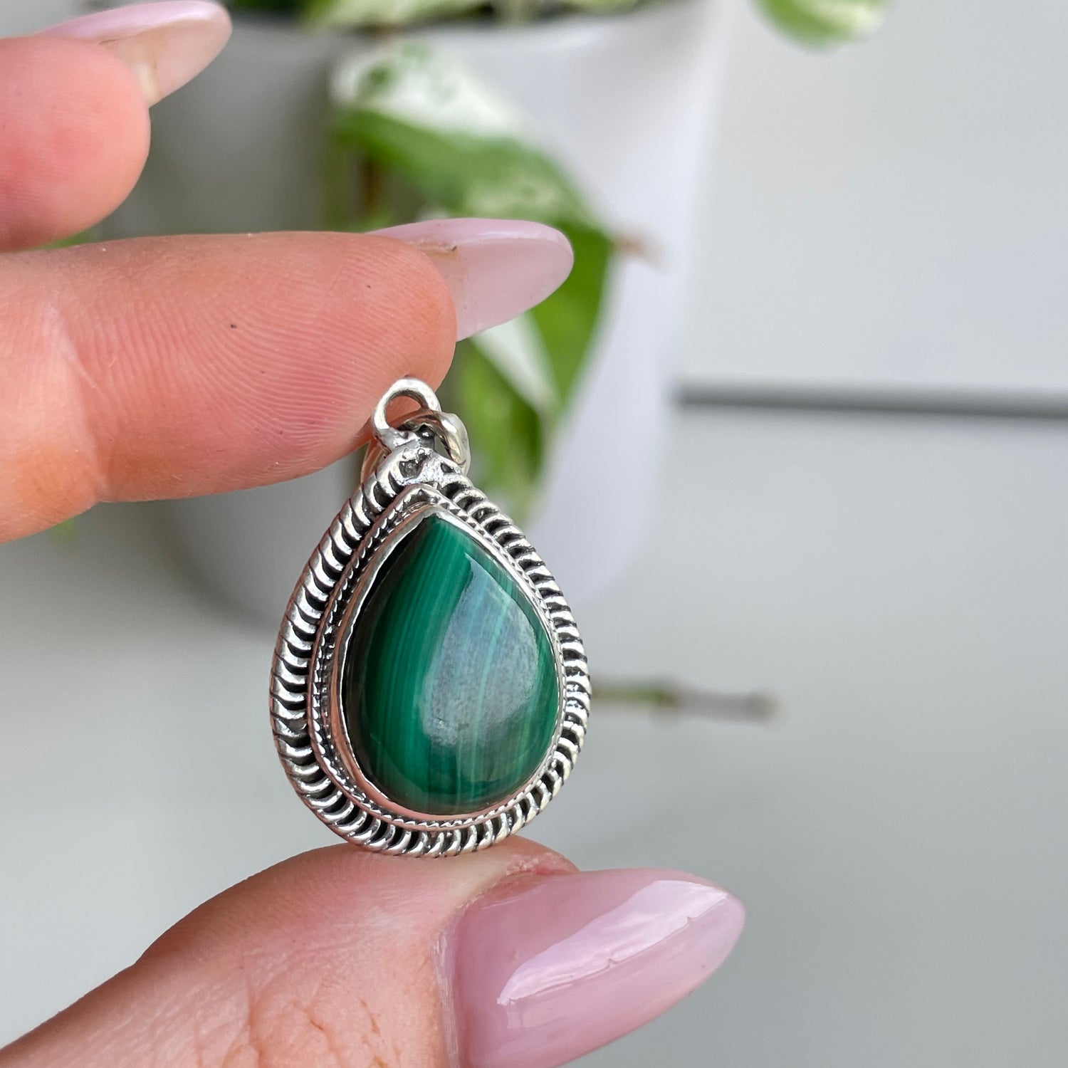 Malachite Teardrop Pendant