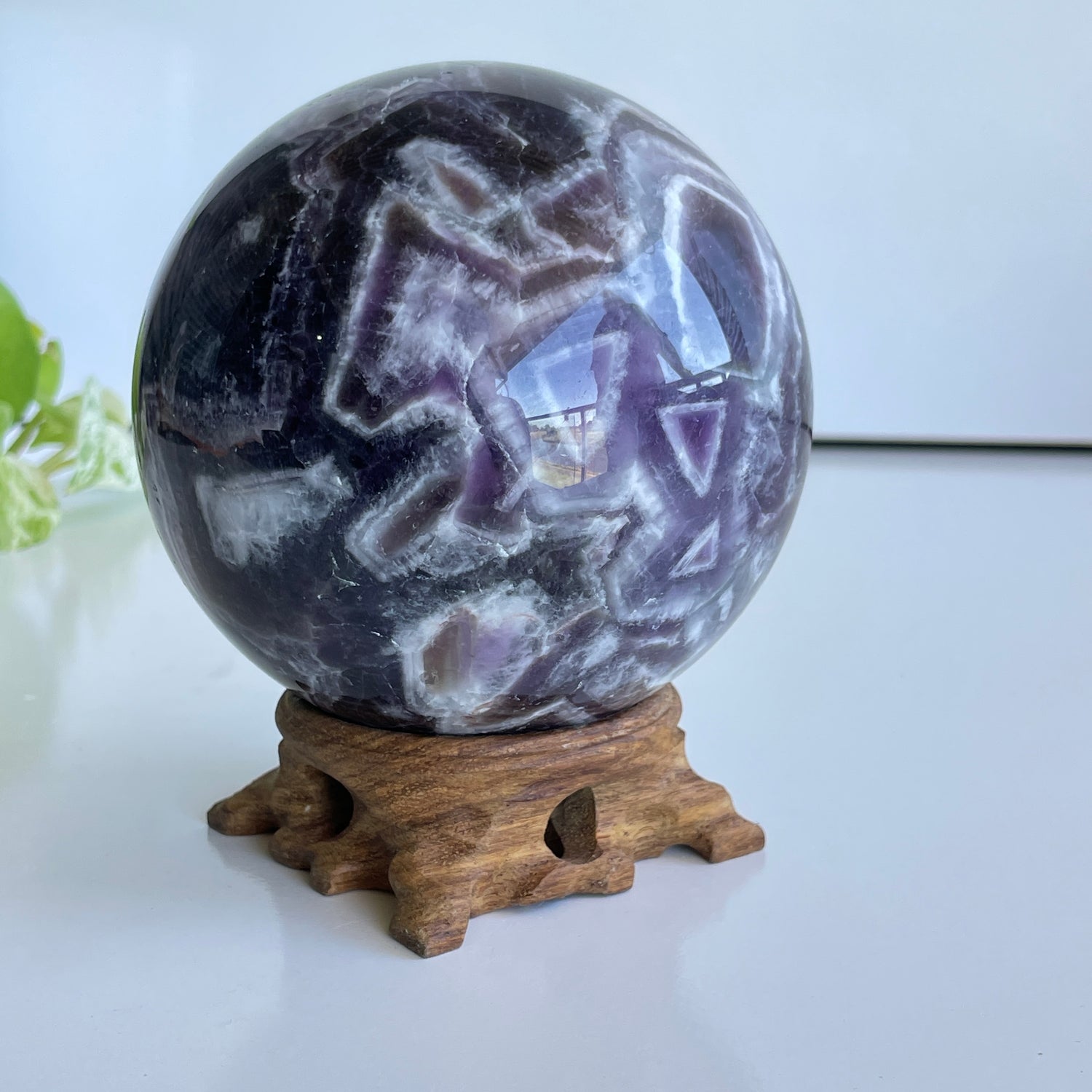 Chevron Amethyst Sphere 10.2cm