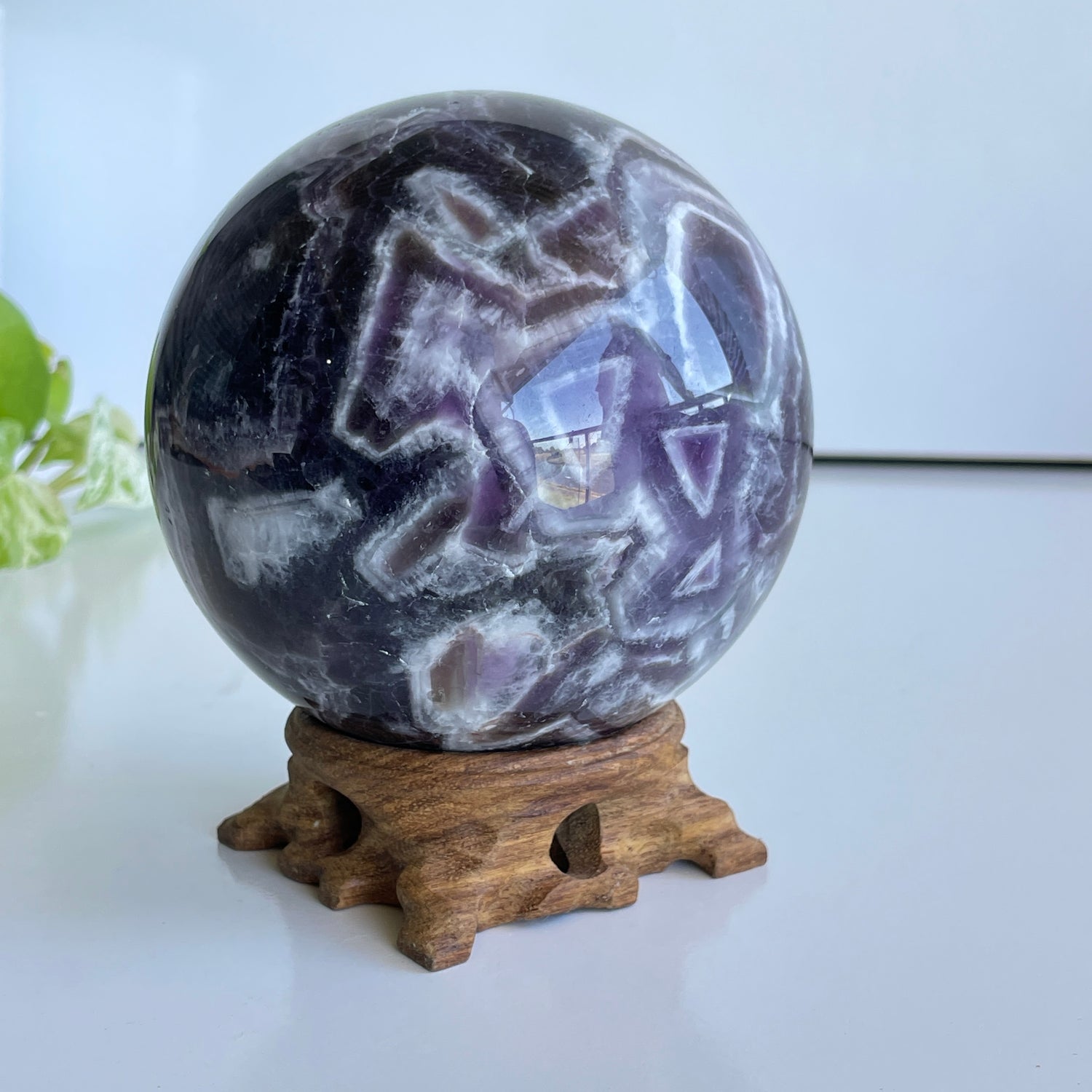Chevron Amethyst Sphere 10.2cm