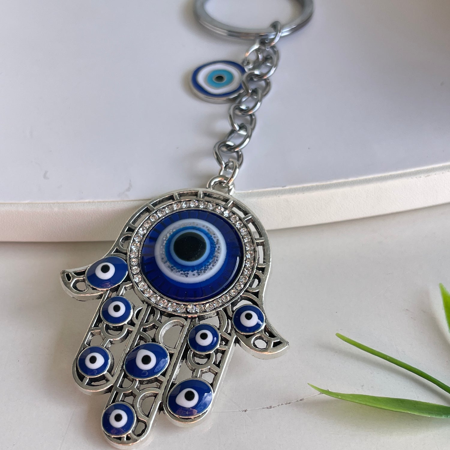 Evil Eye Hamsa Hand Keychain