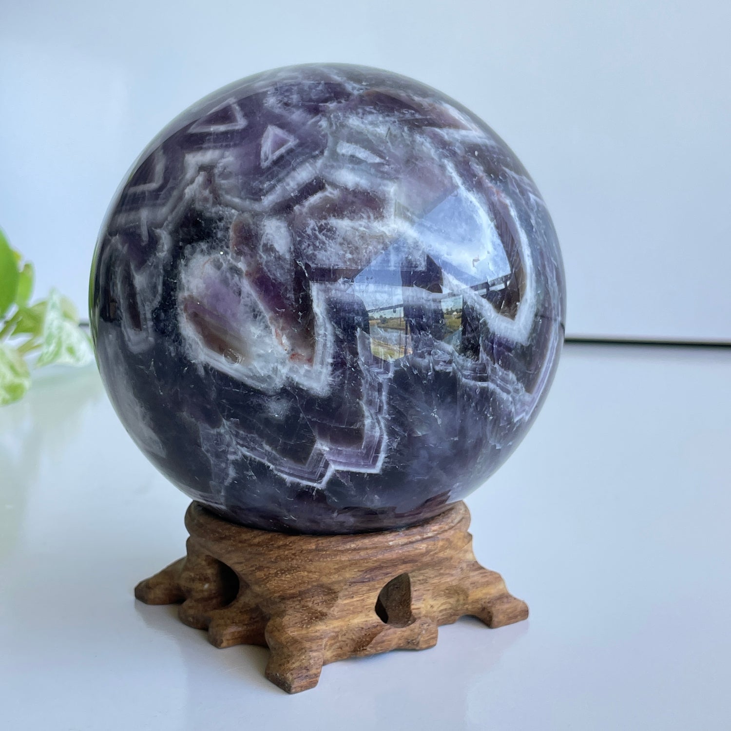 Chevron Amethyst Sphere 10.2cm