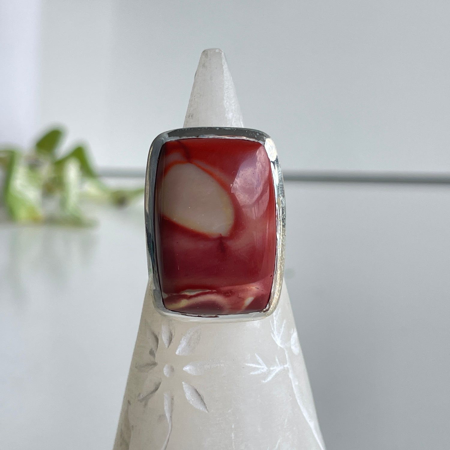 Mookaite Rectangle Ring Sz8