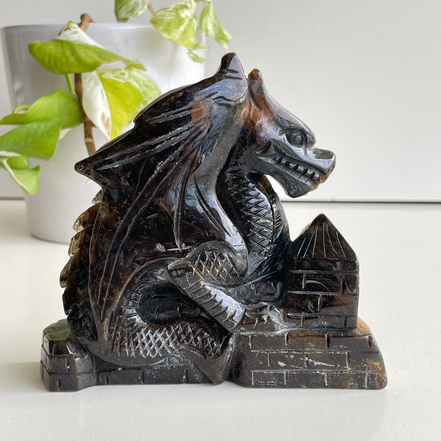 Tigers Eye Dragon 12cm