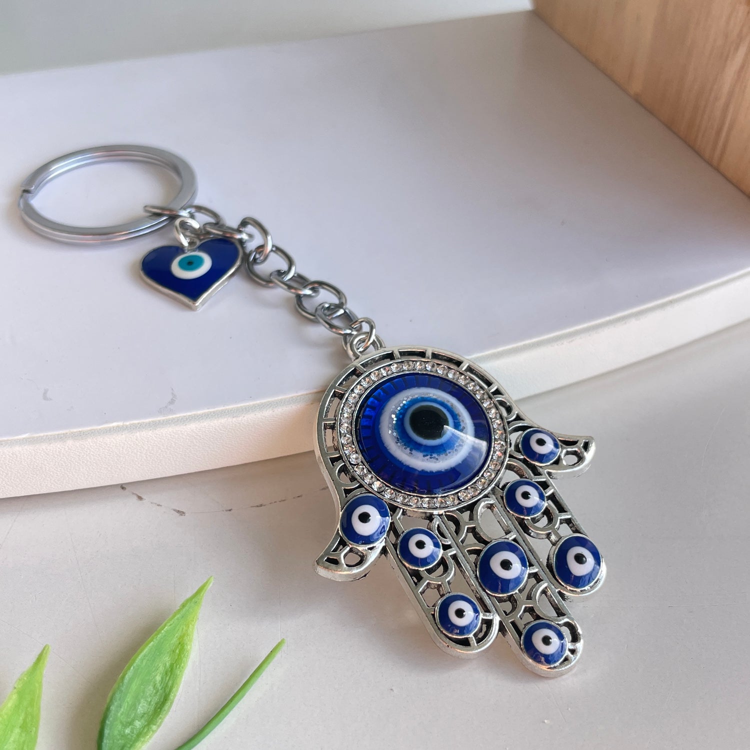 Evil Eye Hamsa Hand Keychain