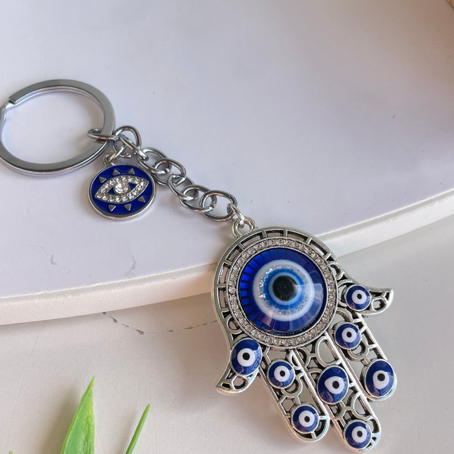 Evil Eye Hamsa Hand Keychain