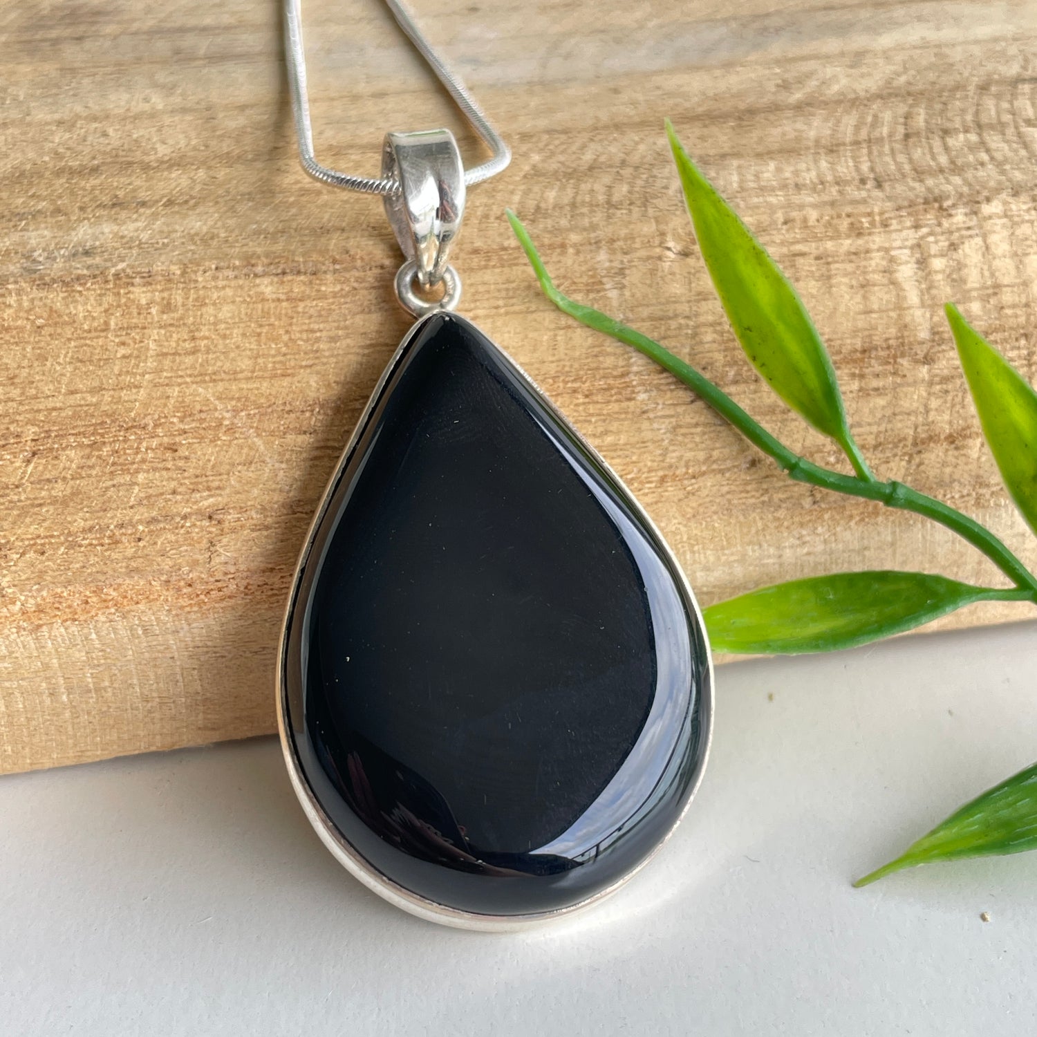 Black Obsidian Teardrop Pendant
