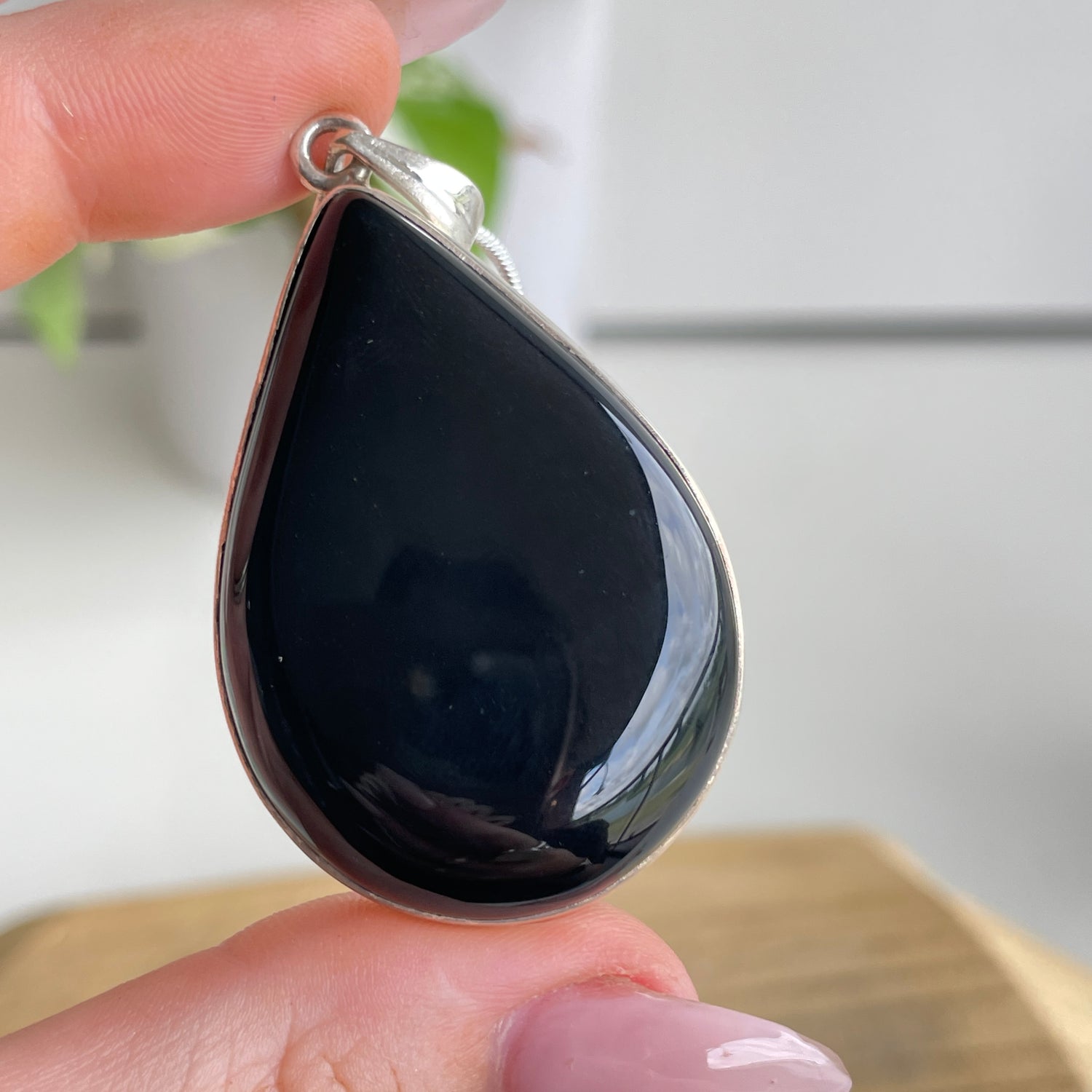Black Obsidian Teardrop Pendant
