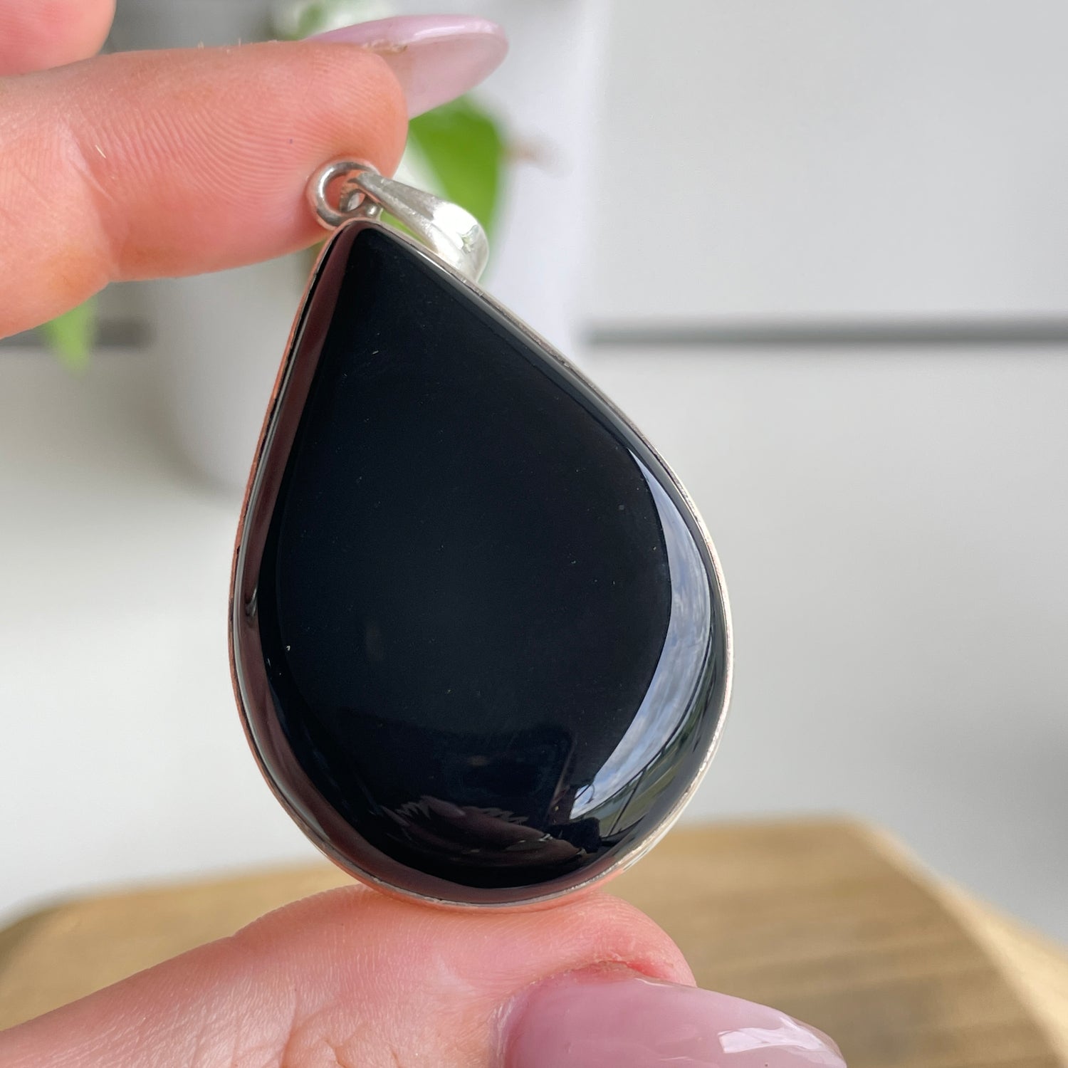 Black Obsidian Teardrop Pendant