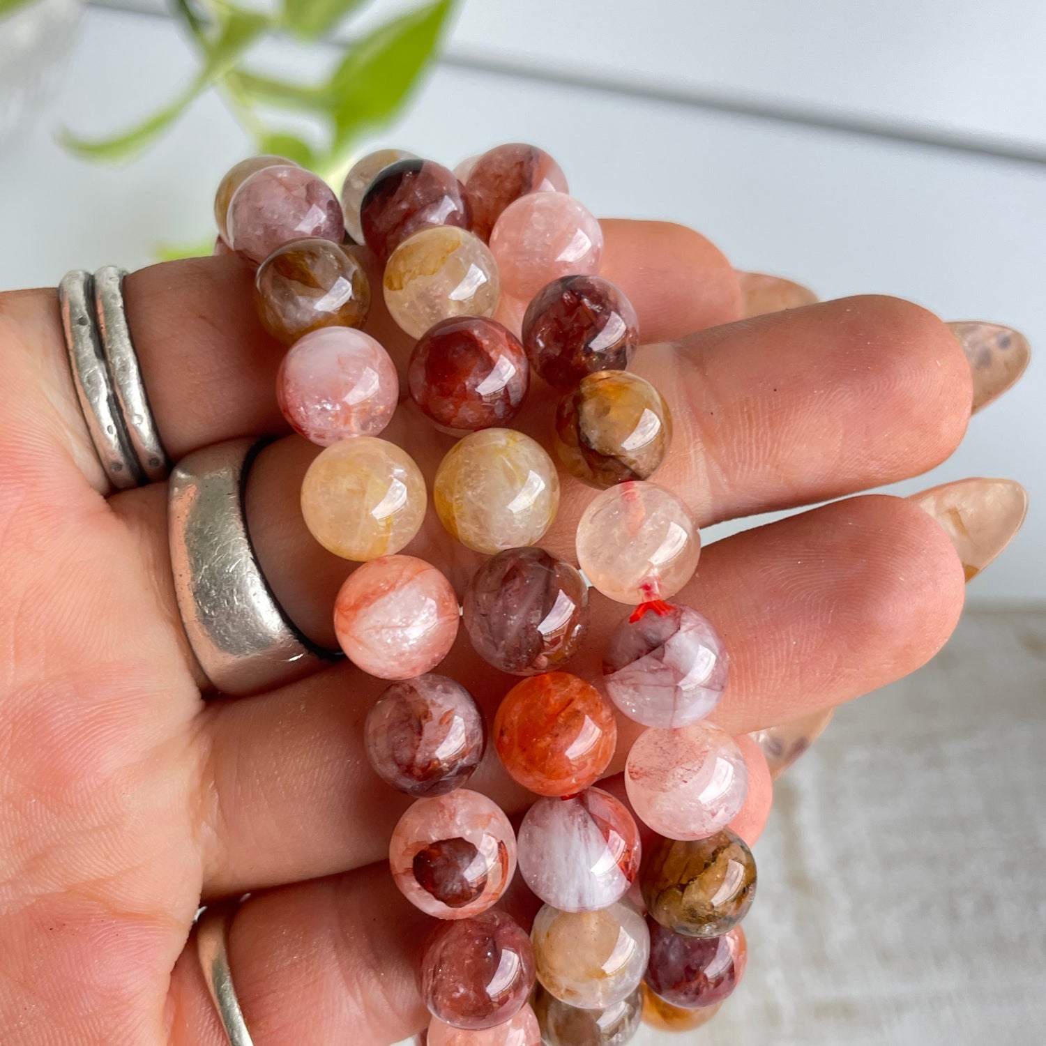 Hematoid Fire Quartz Med Bracelet