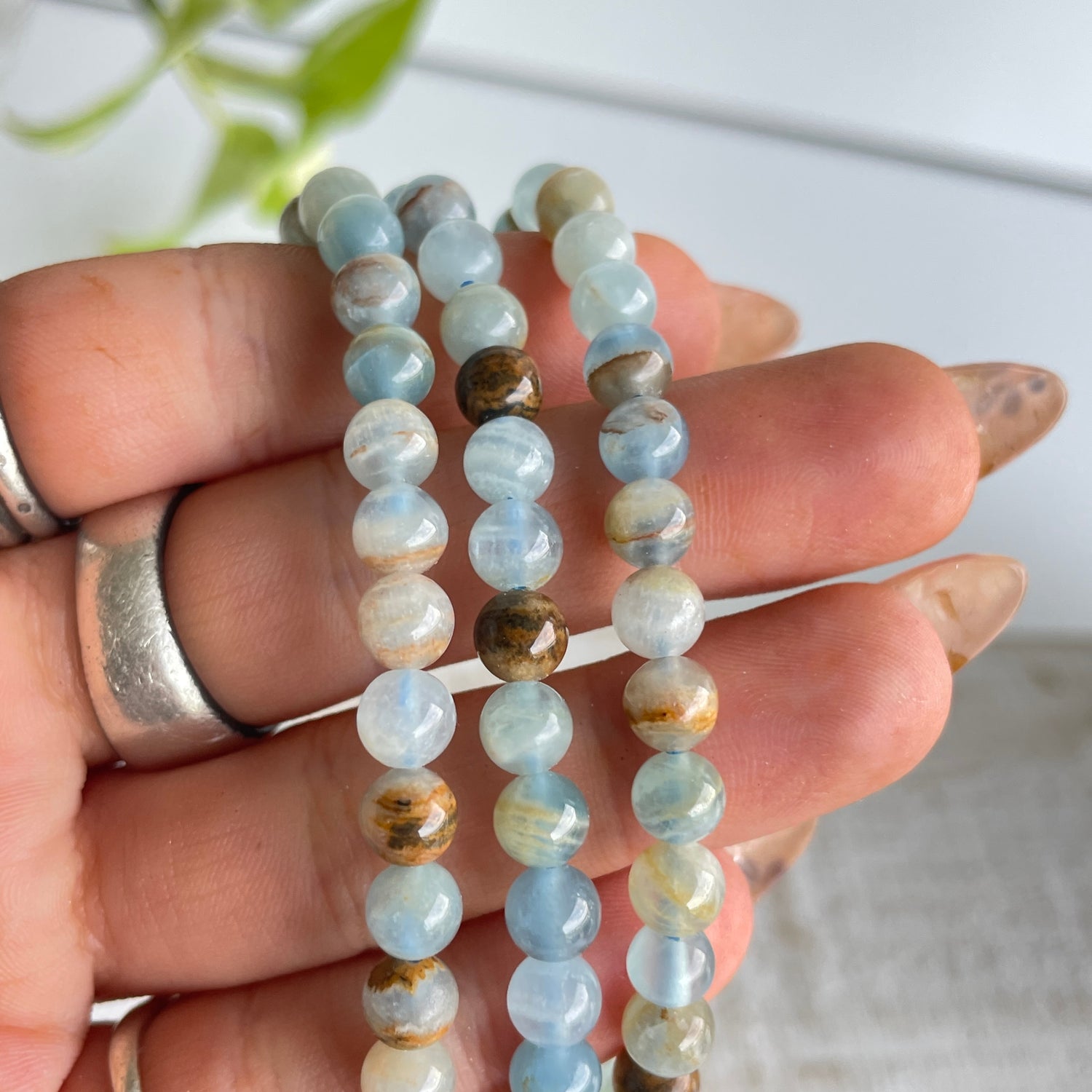 Blue Onyx Beaded Bracelet