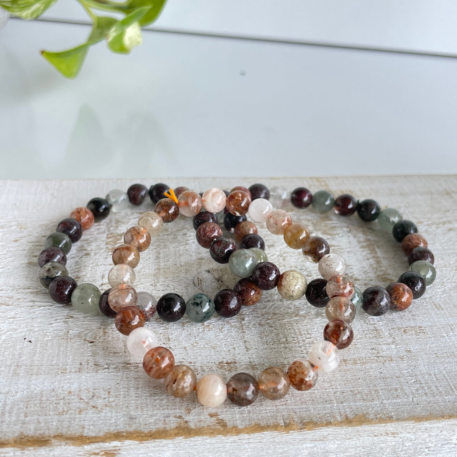 Lodolite Garden Quartz Beaded Bracelet 8mm