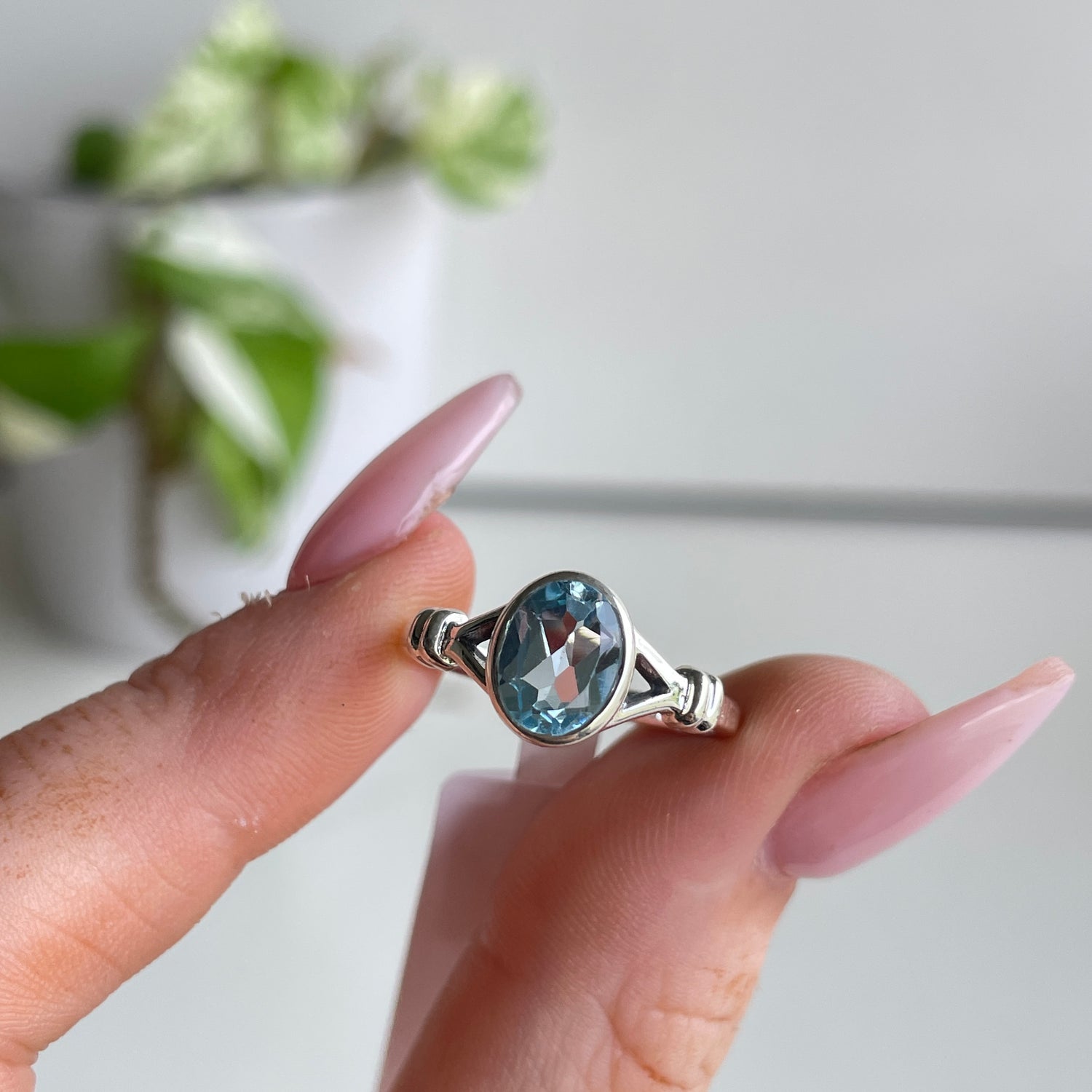 Blue Topaz Oval Ring