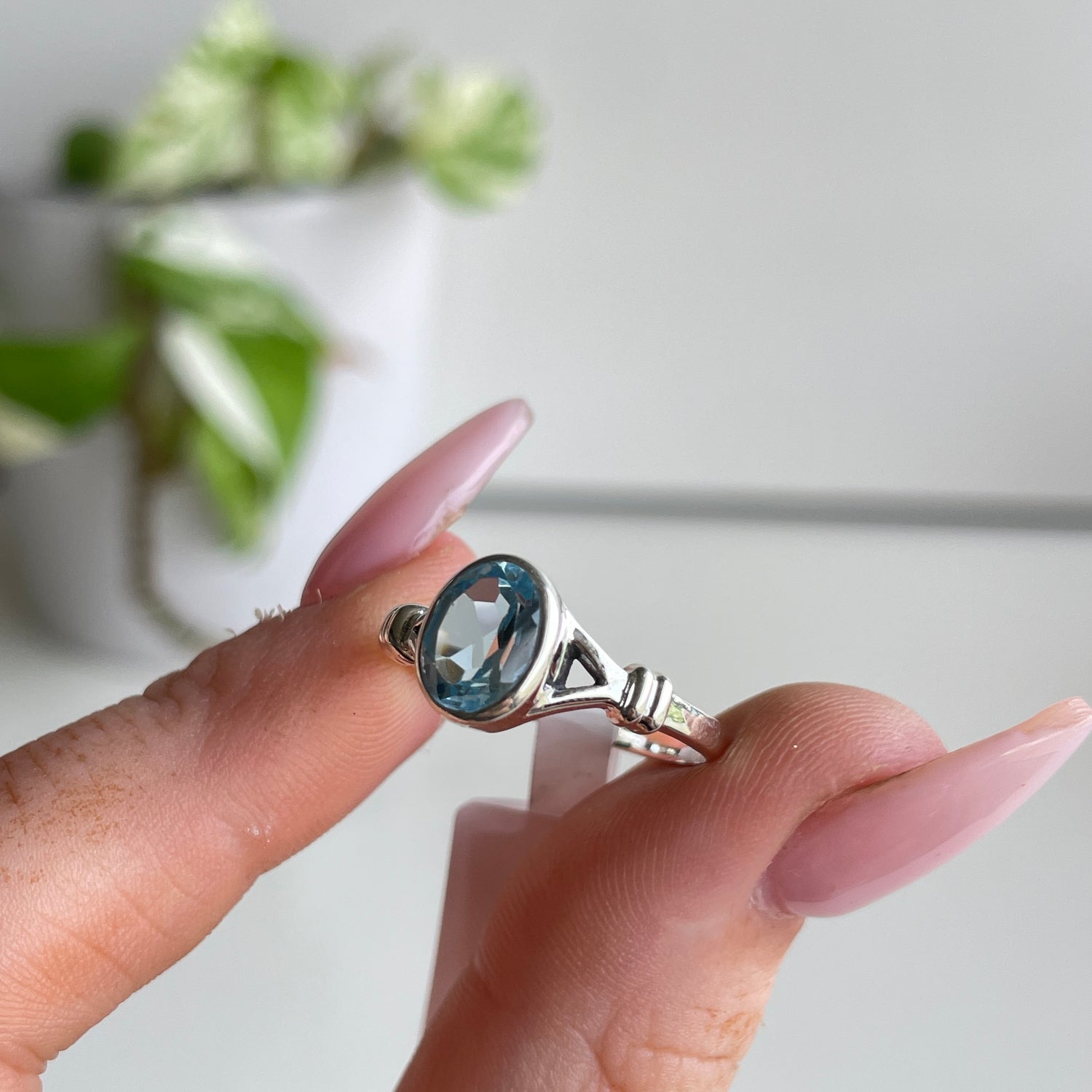Blue Topaz Oval Ring