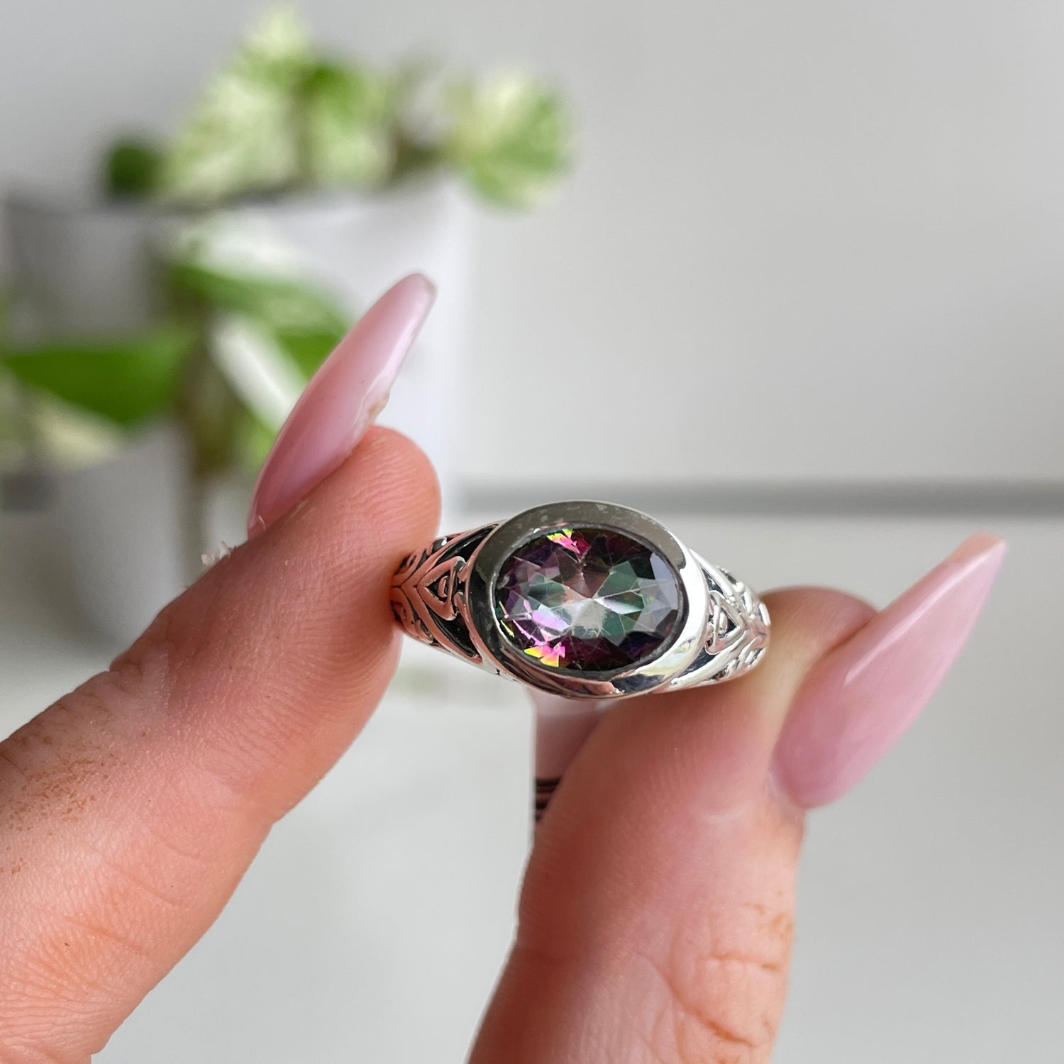 Mystic Topaz Oval Ring