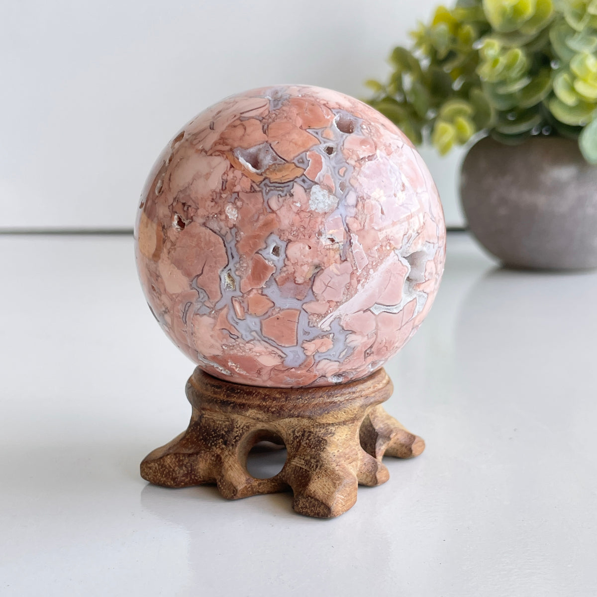 Pink Agate Sphere 5.9cm