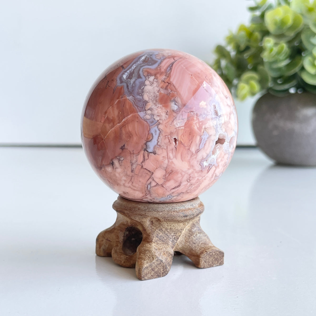 Pink Agate Sphere 5.2cm