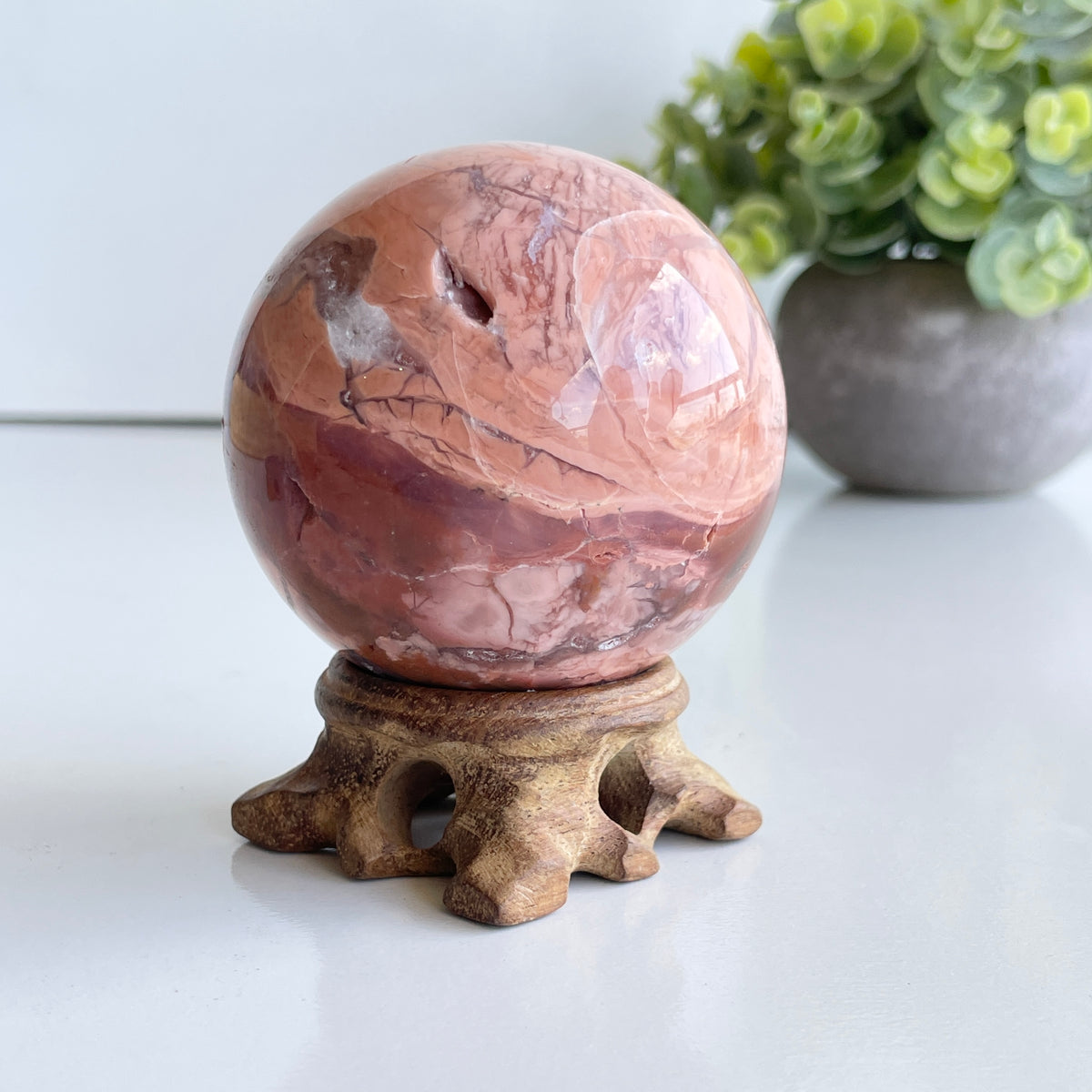 Pink Agate Sphere 6cm