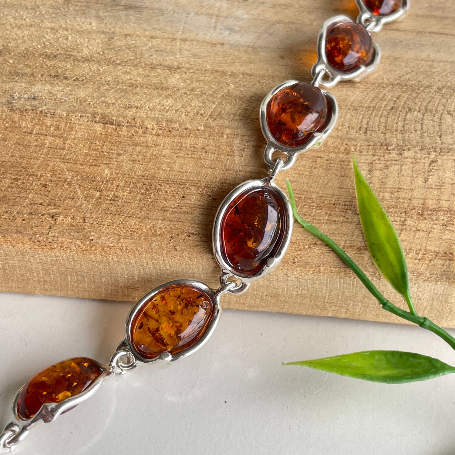 Amber Silver Bracelet