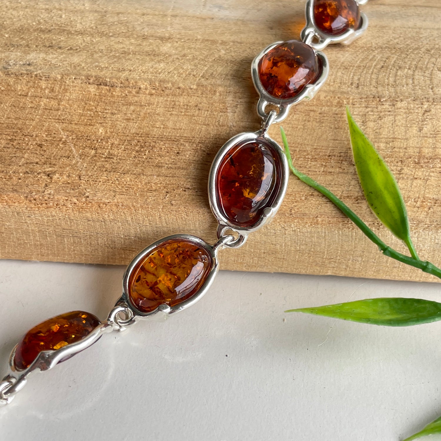 Amber Silver Bracelet