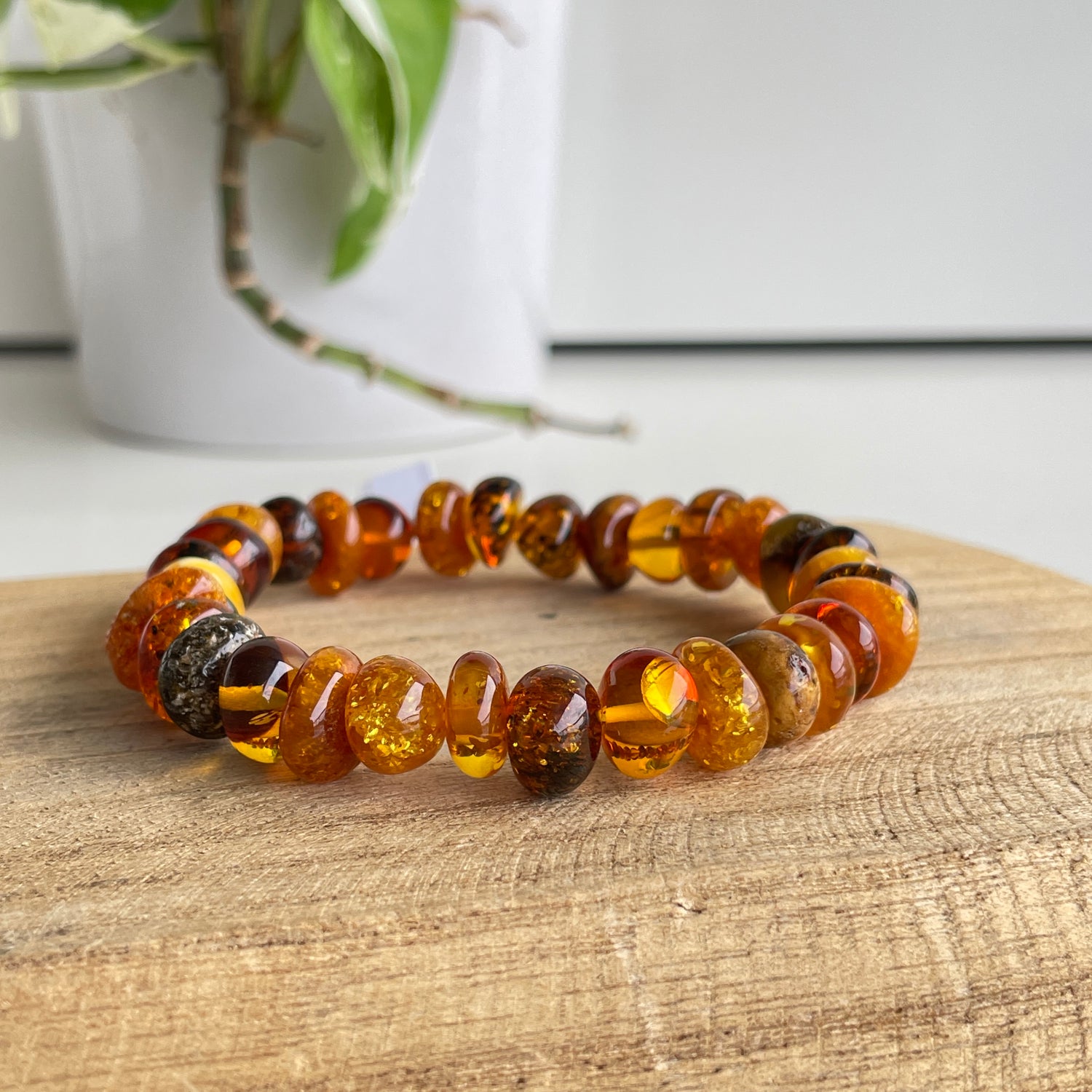 Mixed Amber Bracelet Lge Size