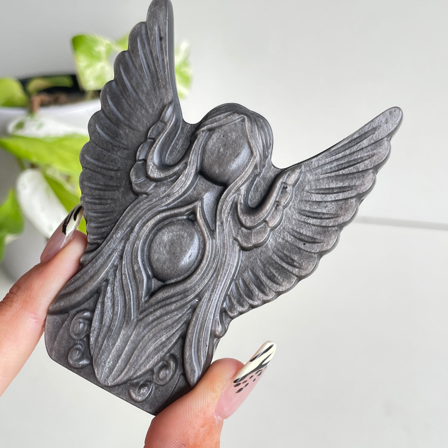 Silversheen Obsidian Angel
