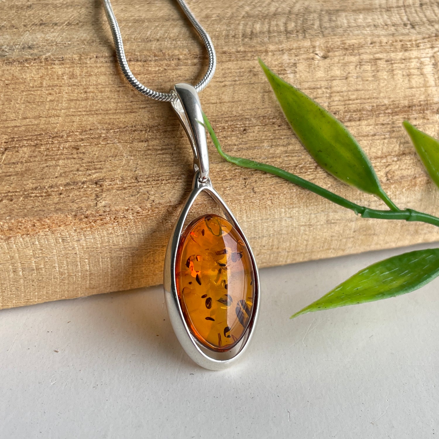 Amber Oval Pendant