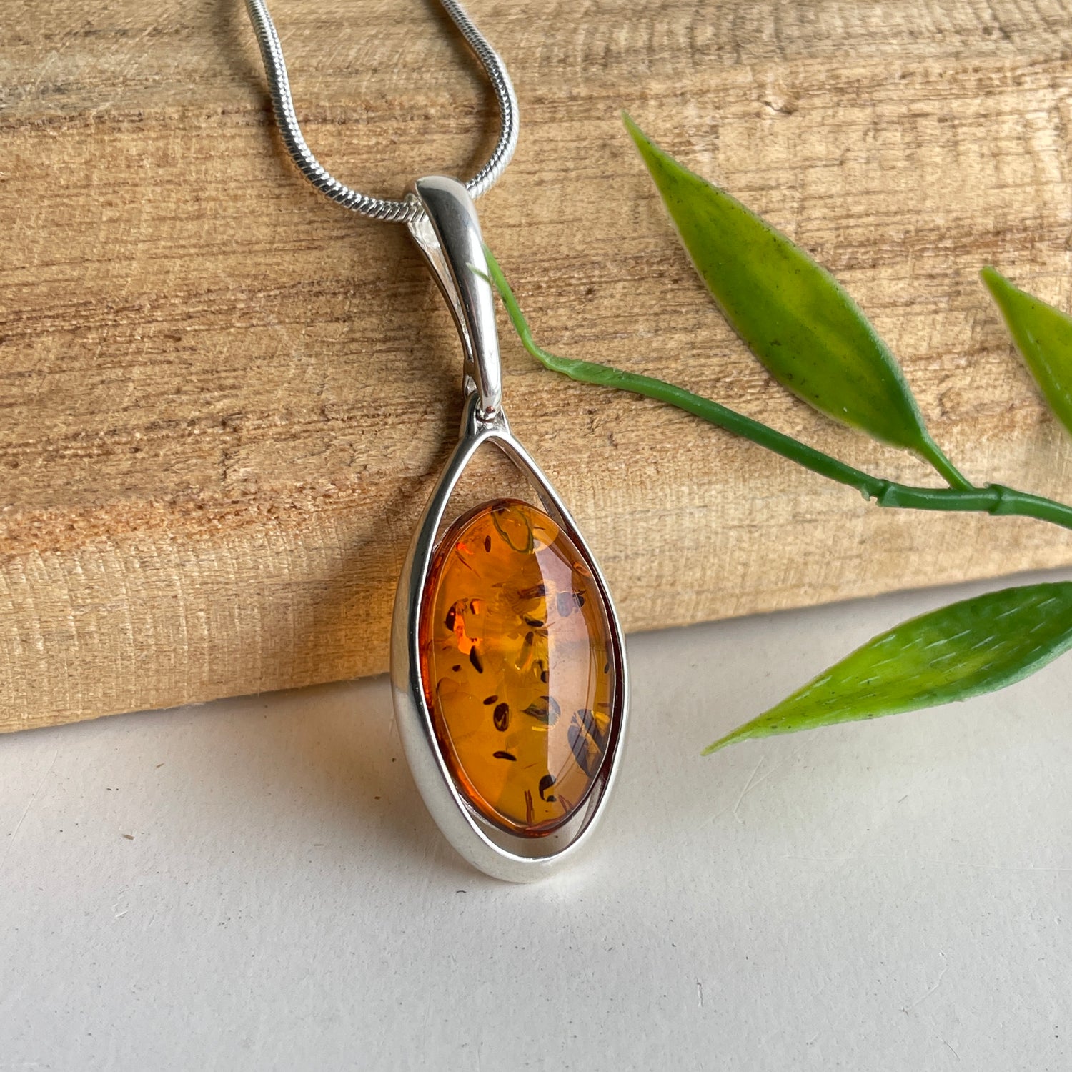 Amber Oval Pendant