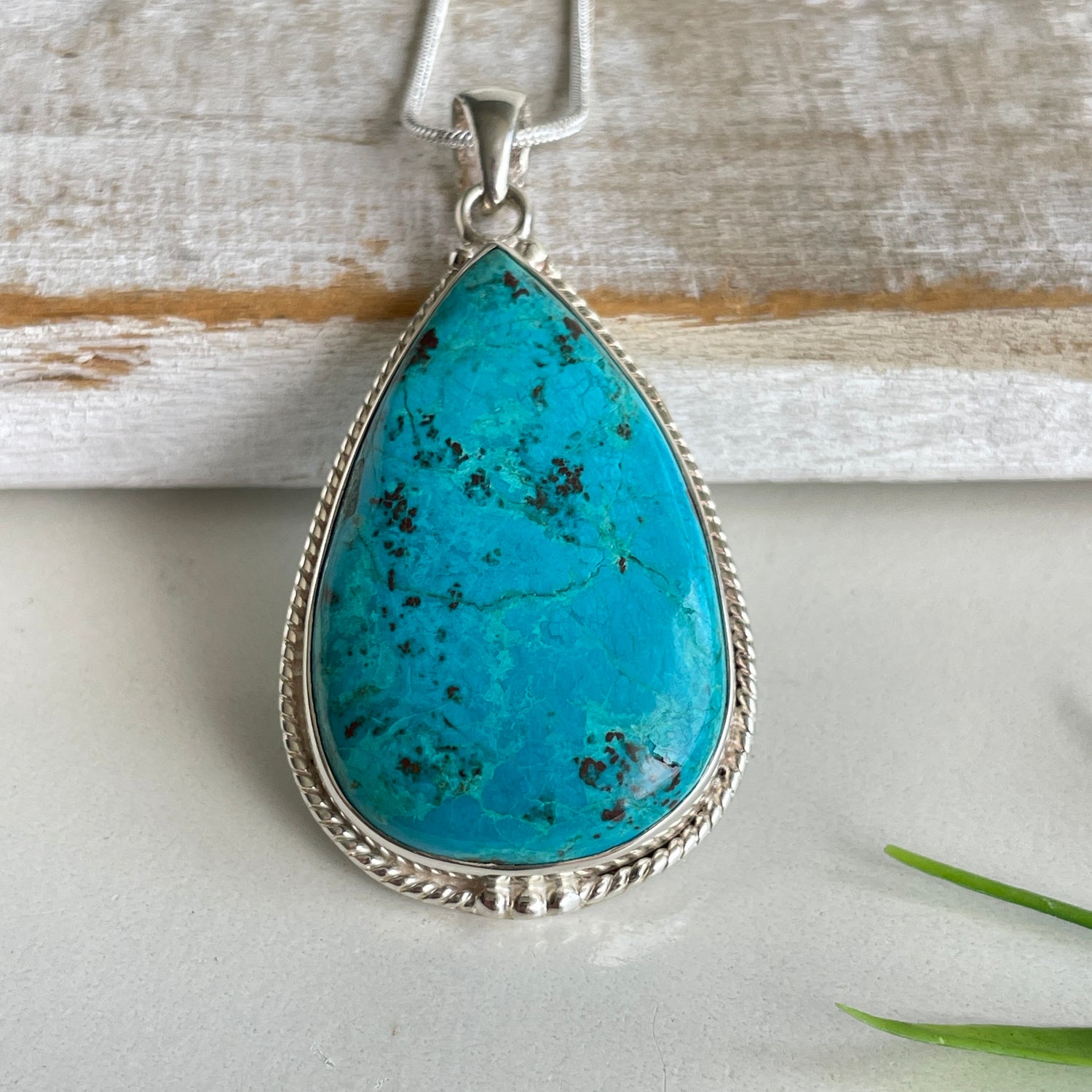 Azurite Teardrop Pendant
