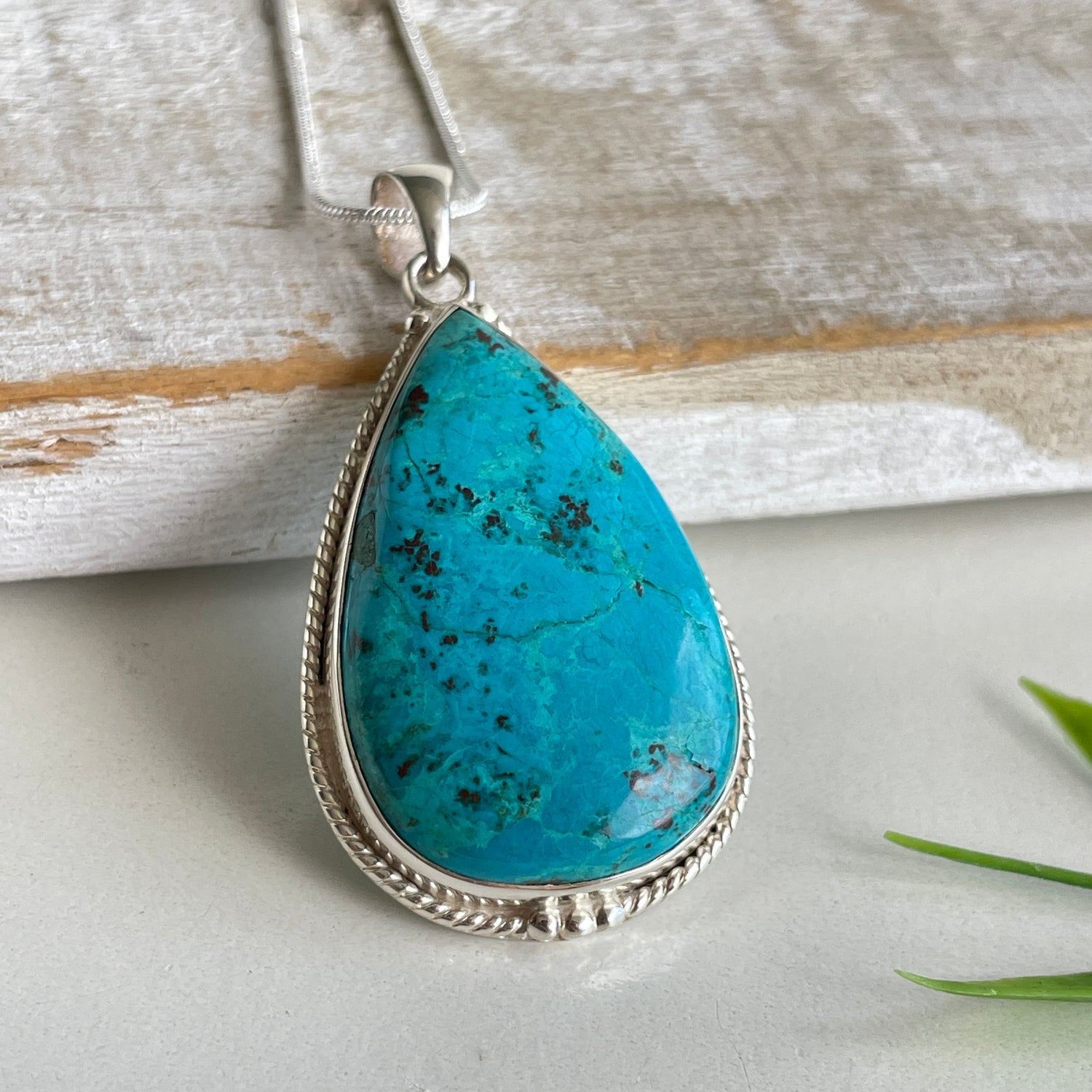 Azurite Teardrop Pendant