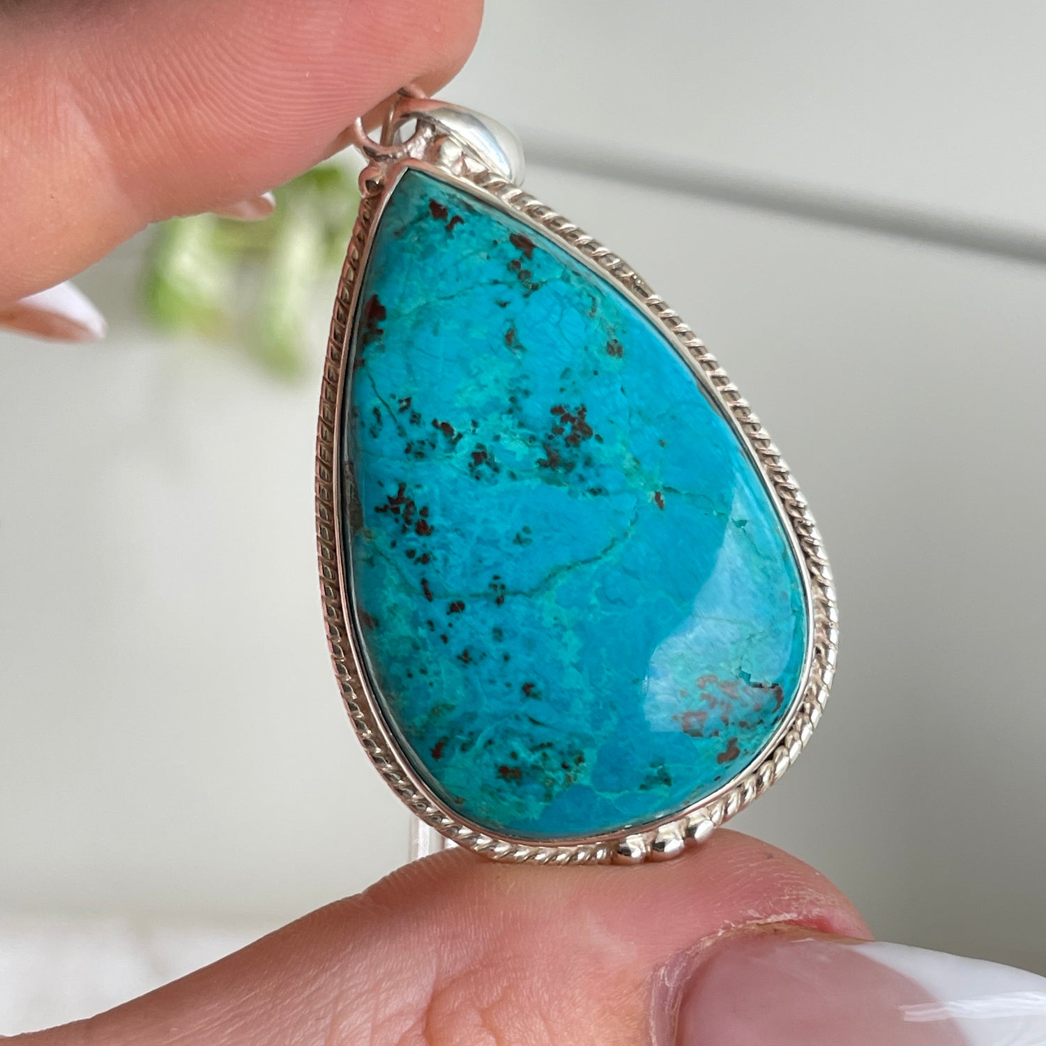 Azurite Teardrop Pendant