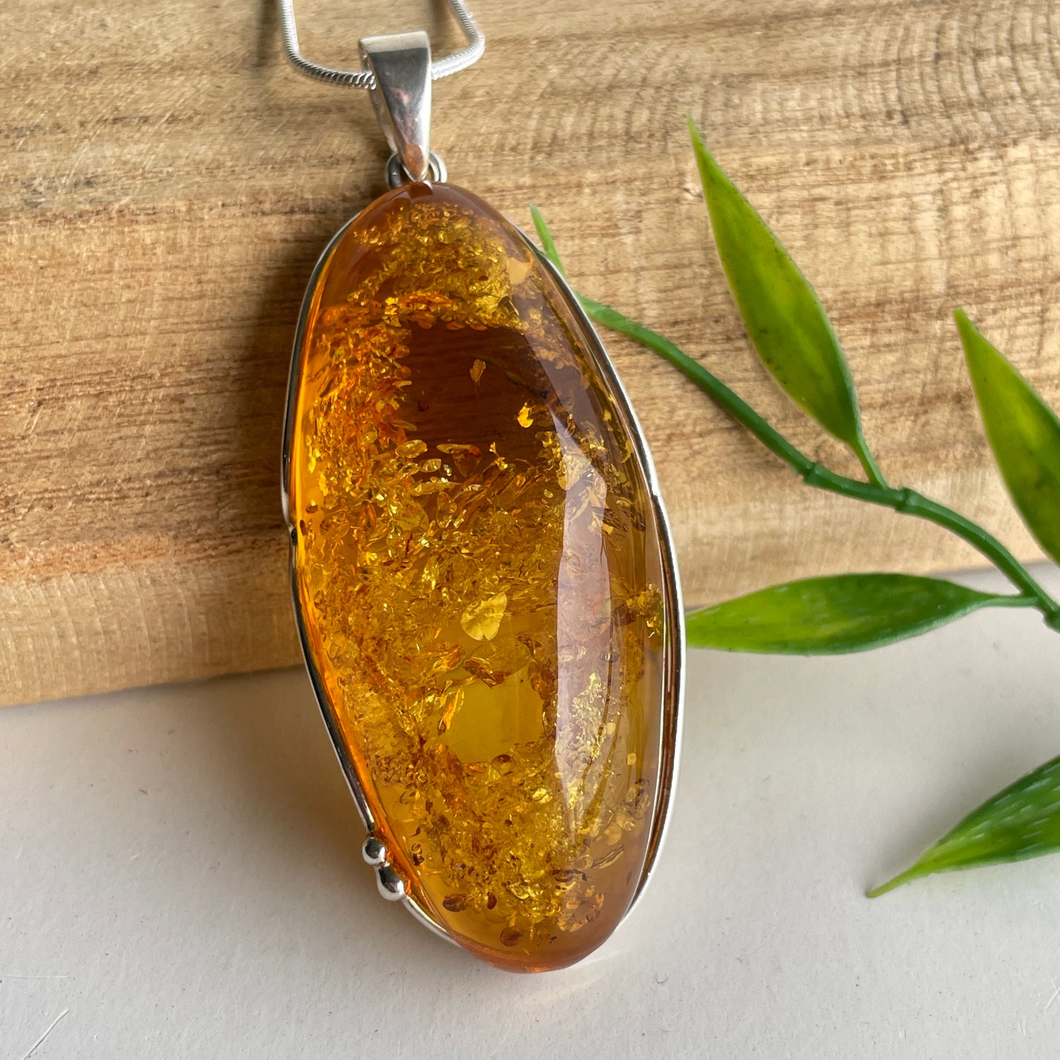 Amber Oval Pendant
