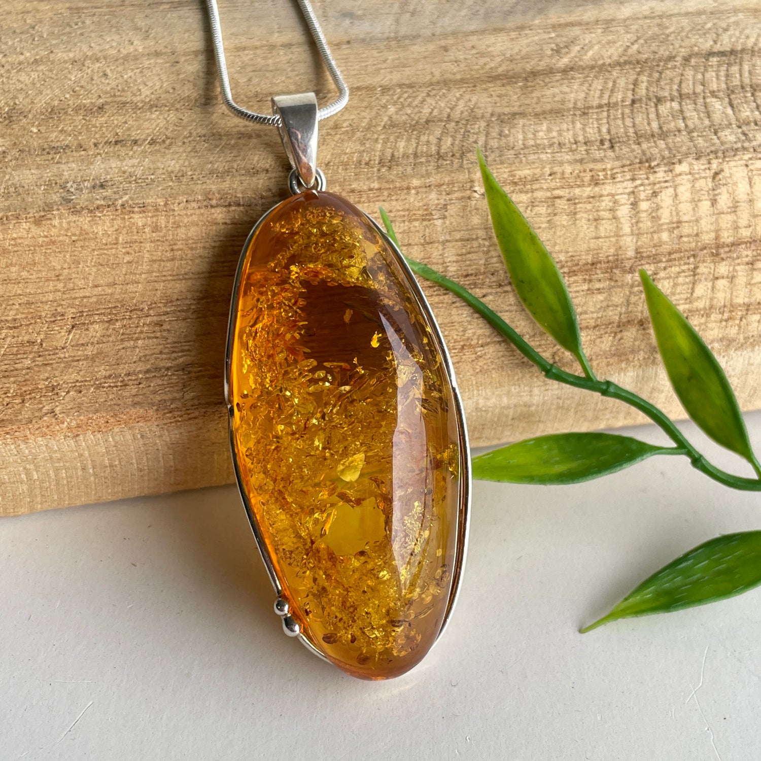 Amber Oval Pendant
