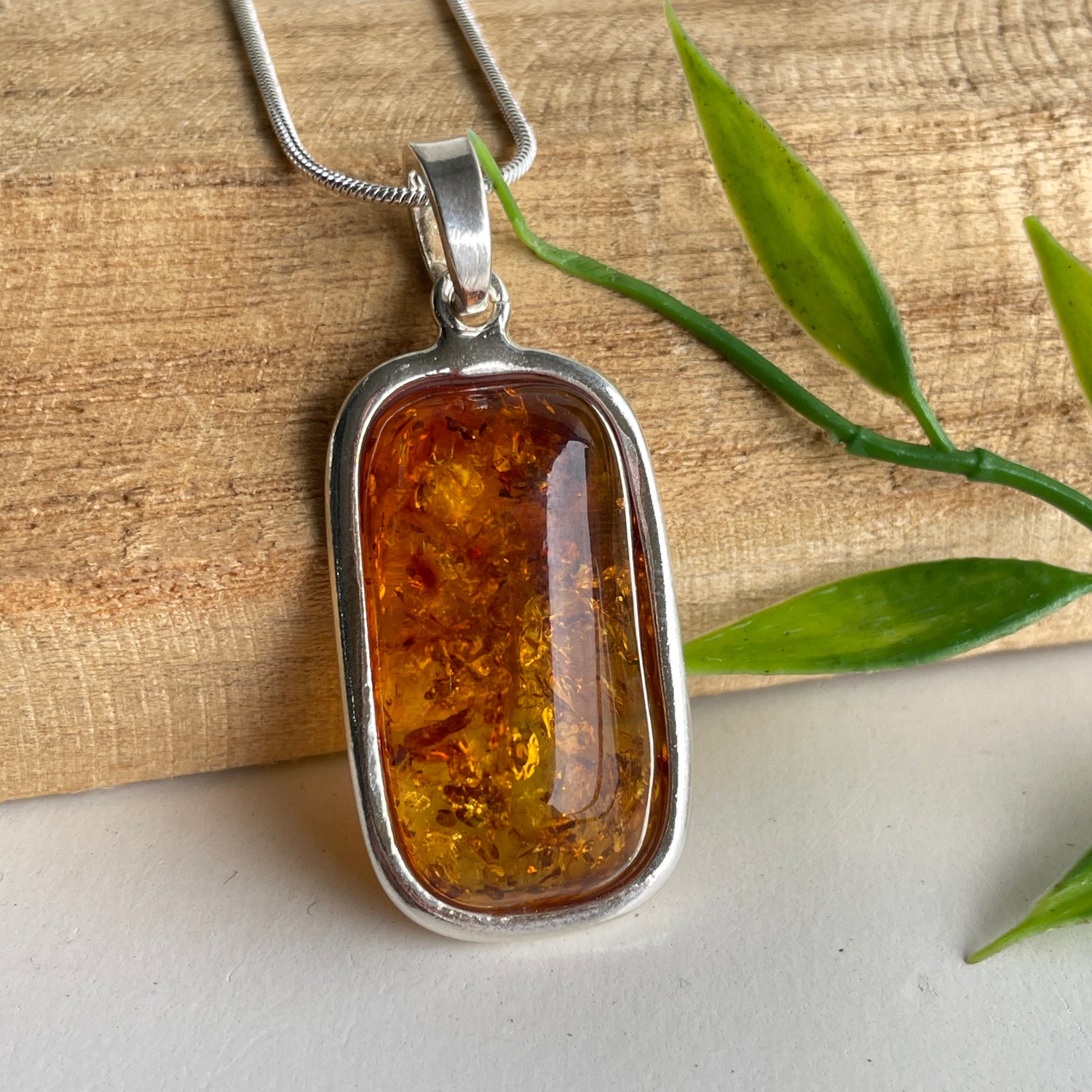 Amber Rectangle Pendant