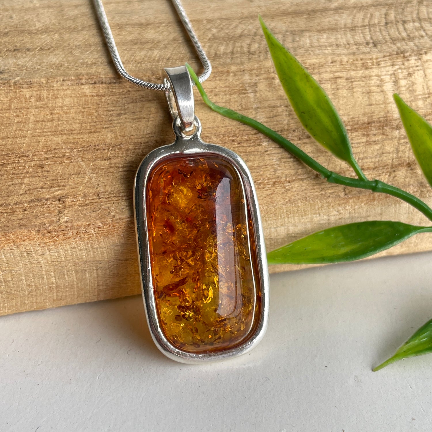 Amber Rectangle Pendant
