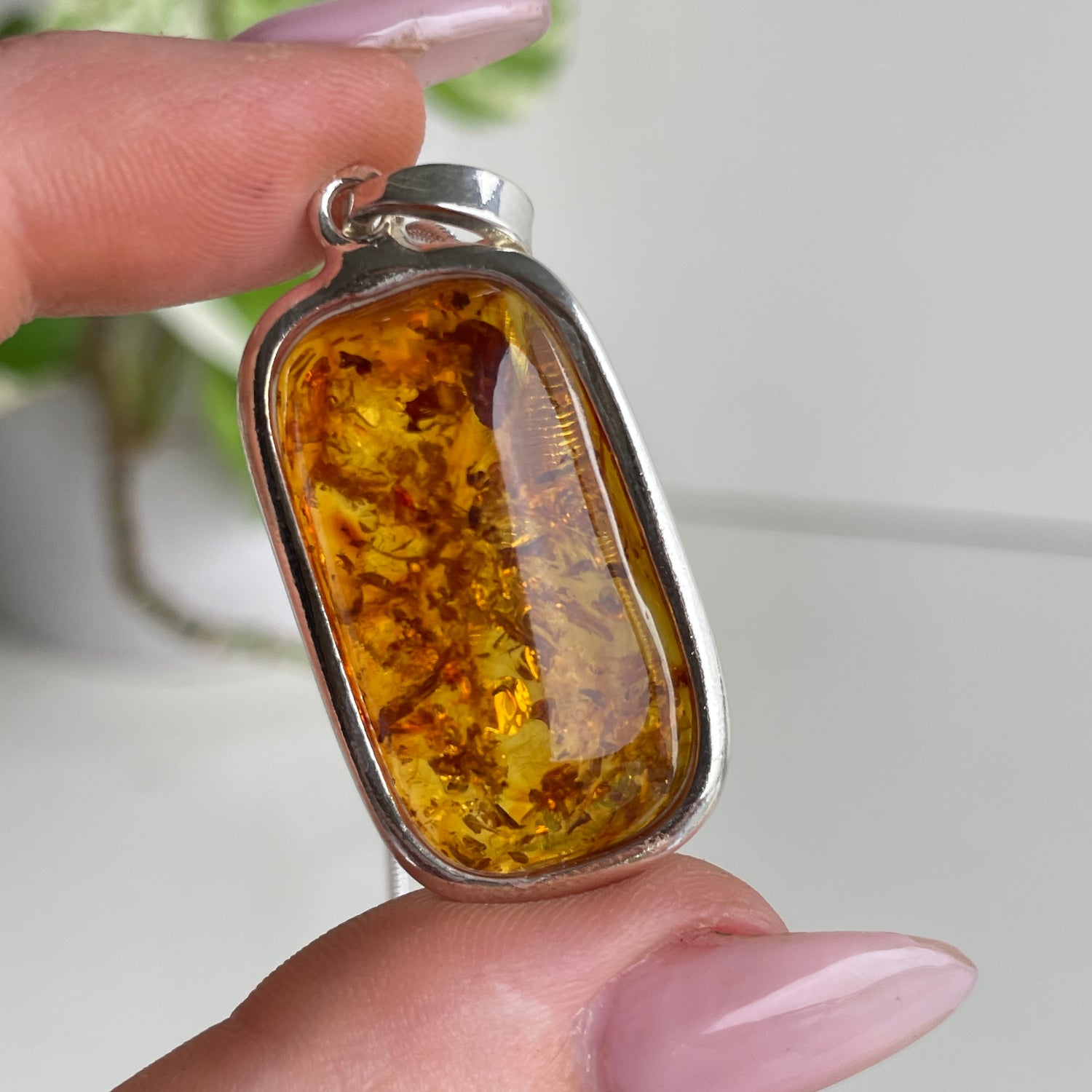 Amber Rectangle Pendant