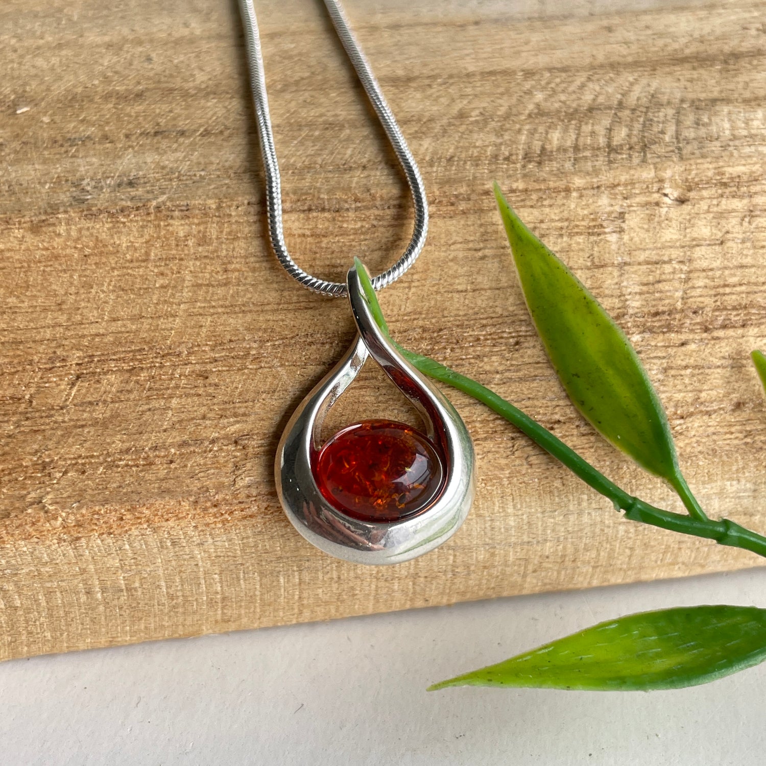 Amber Oval Pendant
