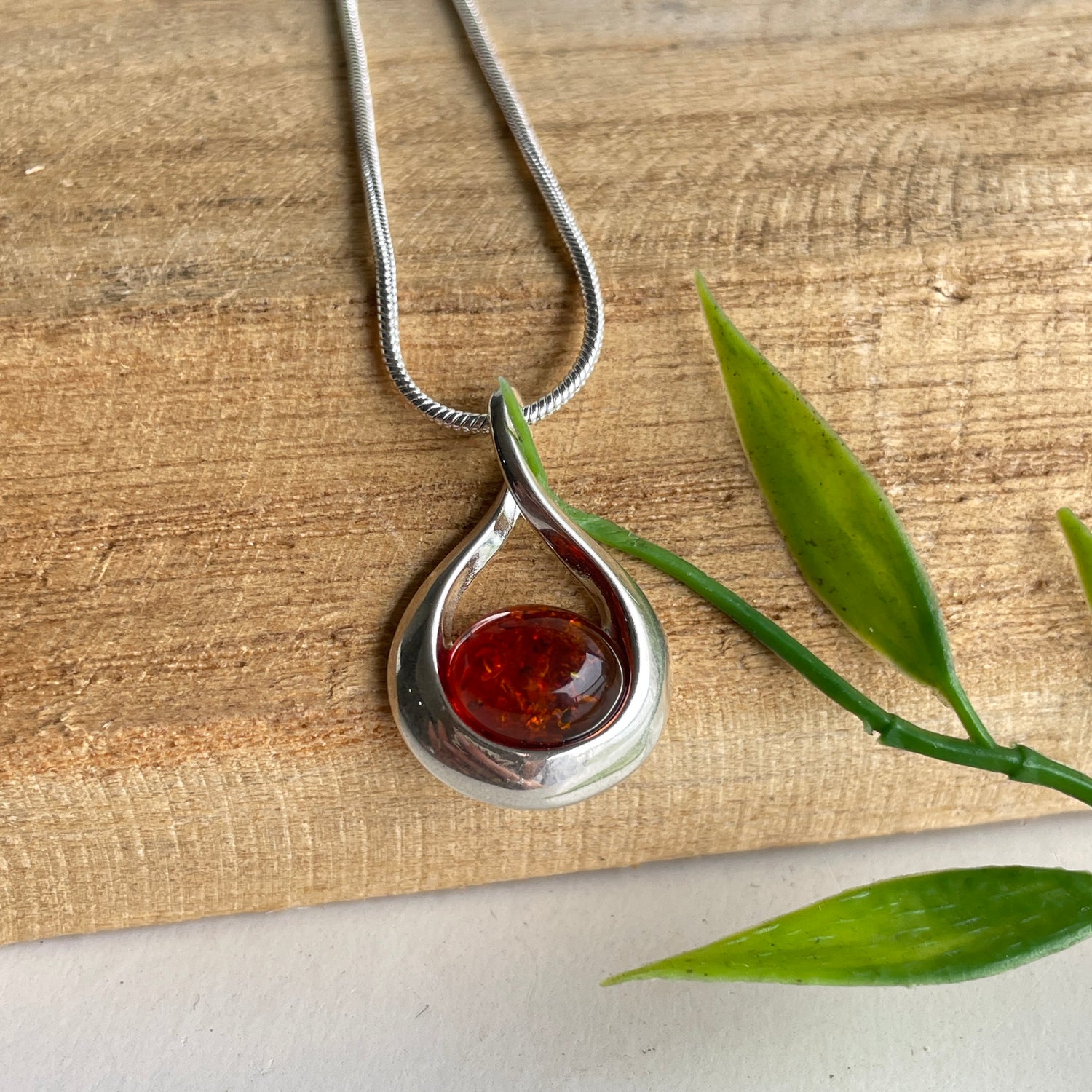 Amber Oval Pendant