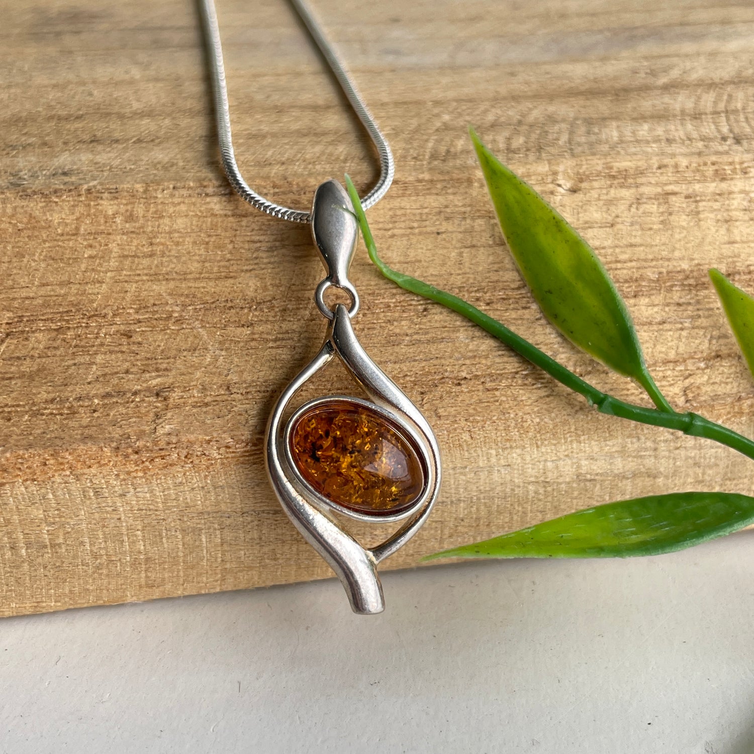 Amber Oval Pendant