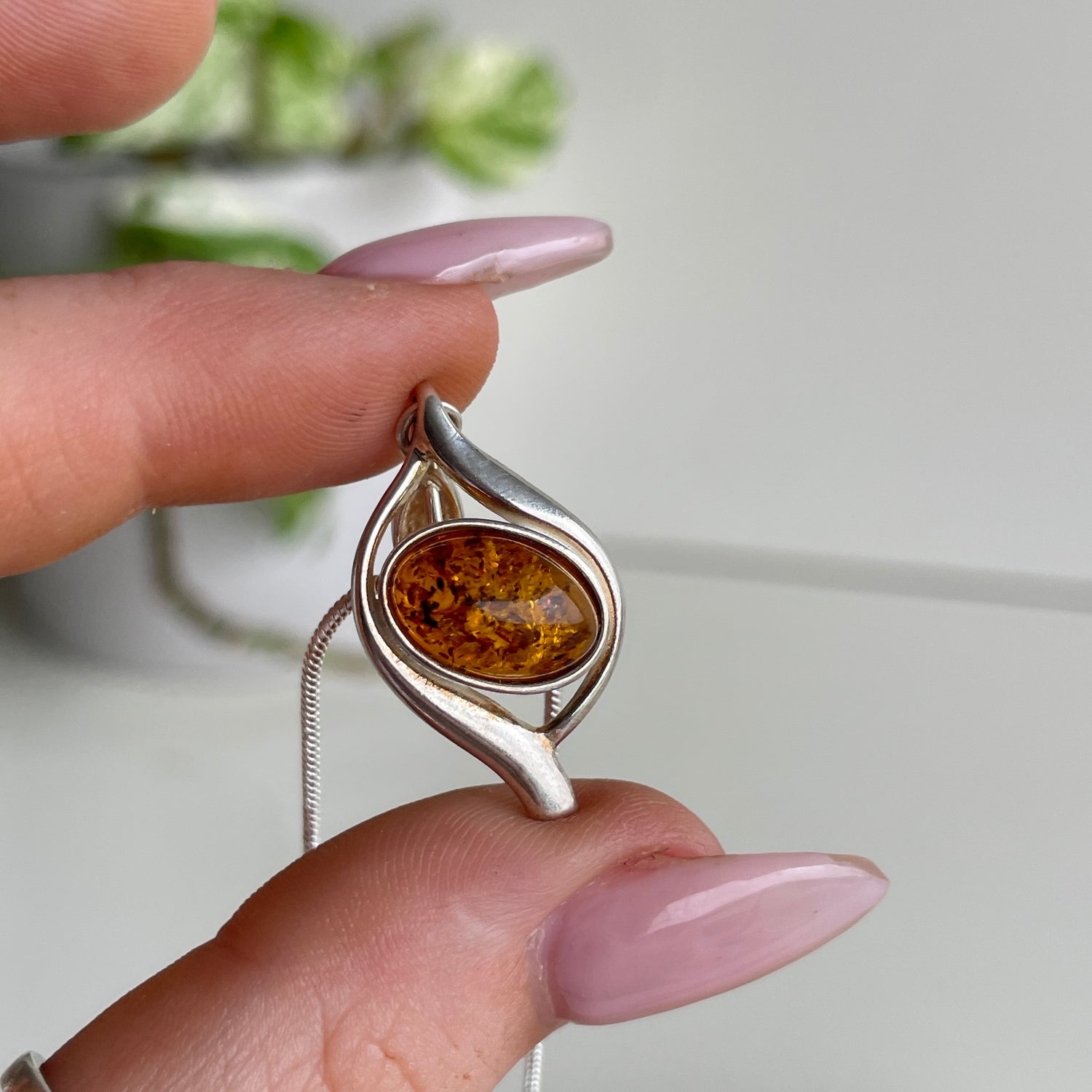 Amber Oval Pendant
