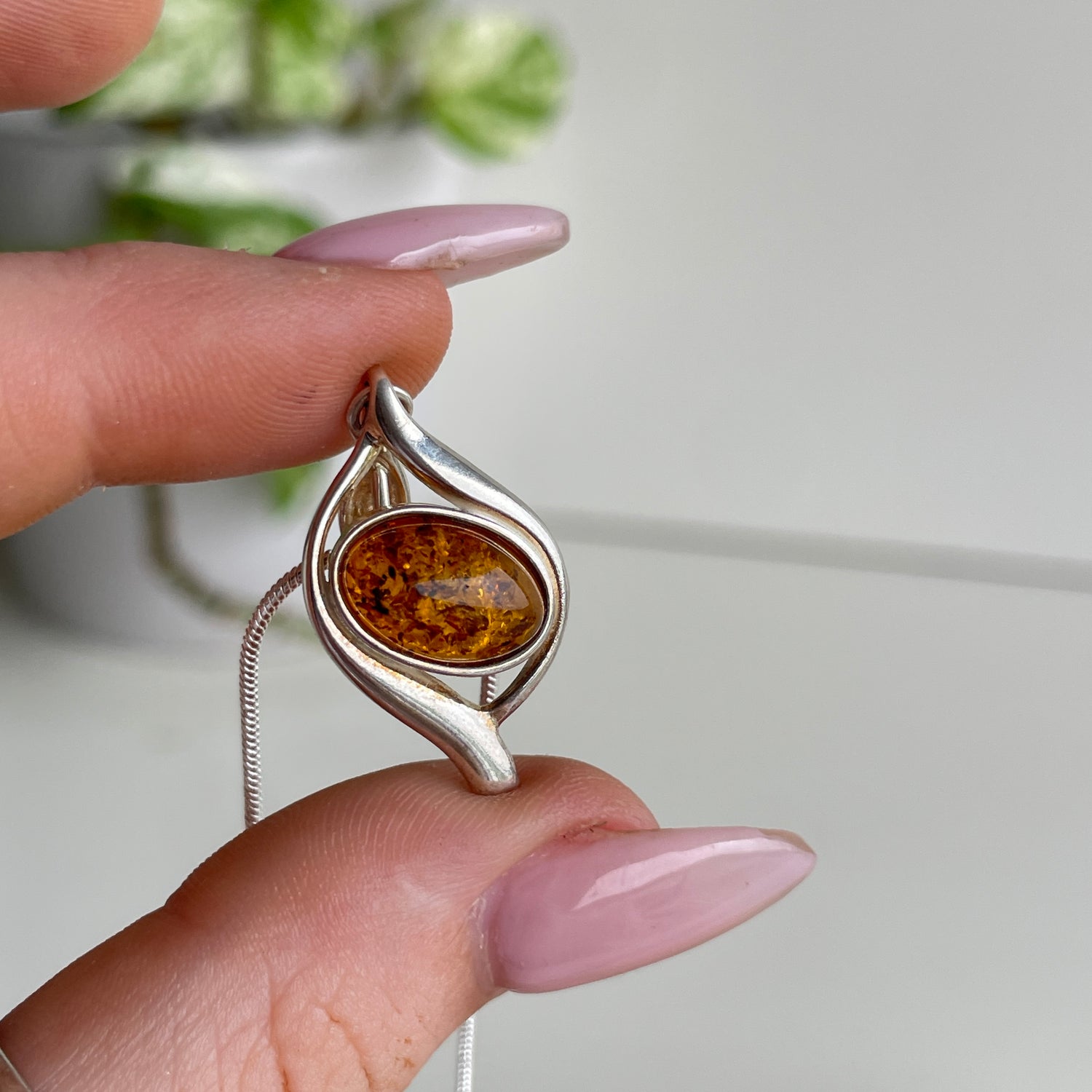 Amber Oval Pendant