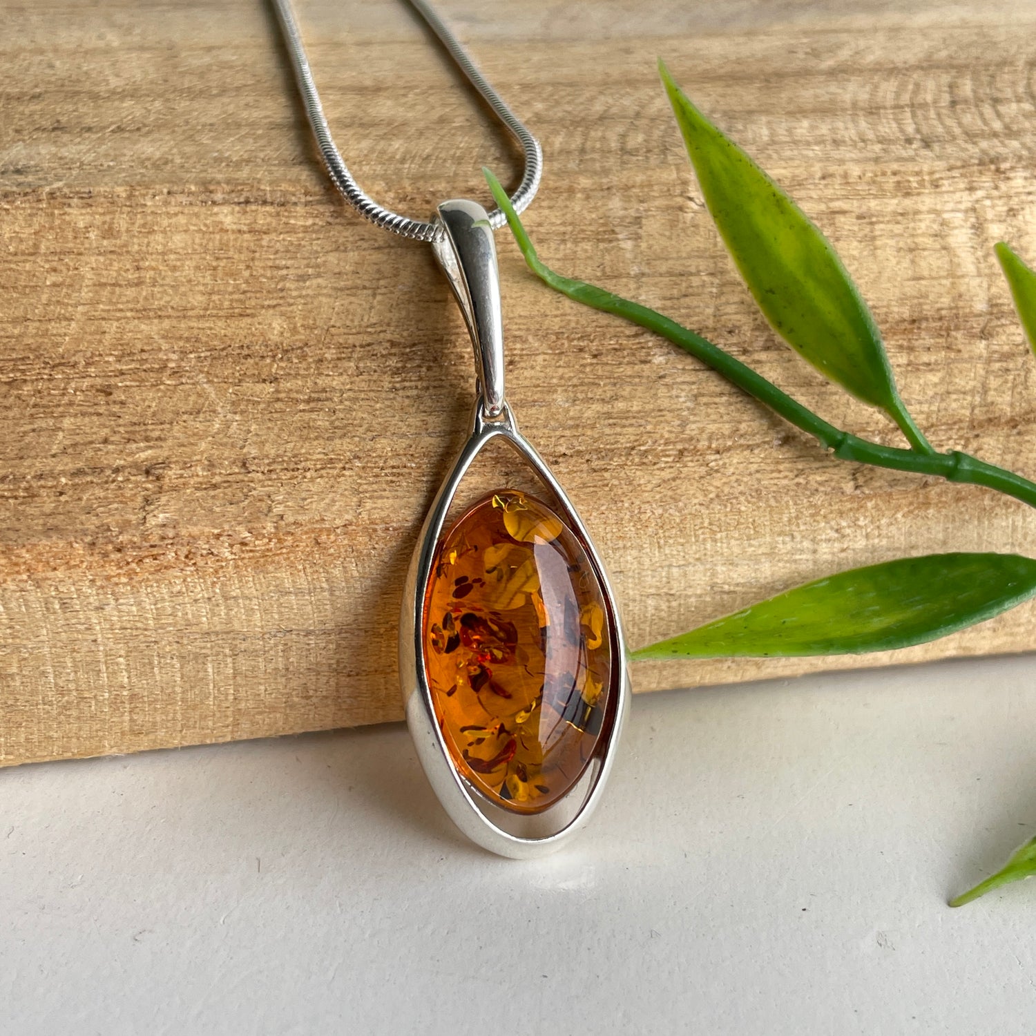 Amber Oval Pendant