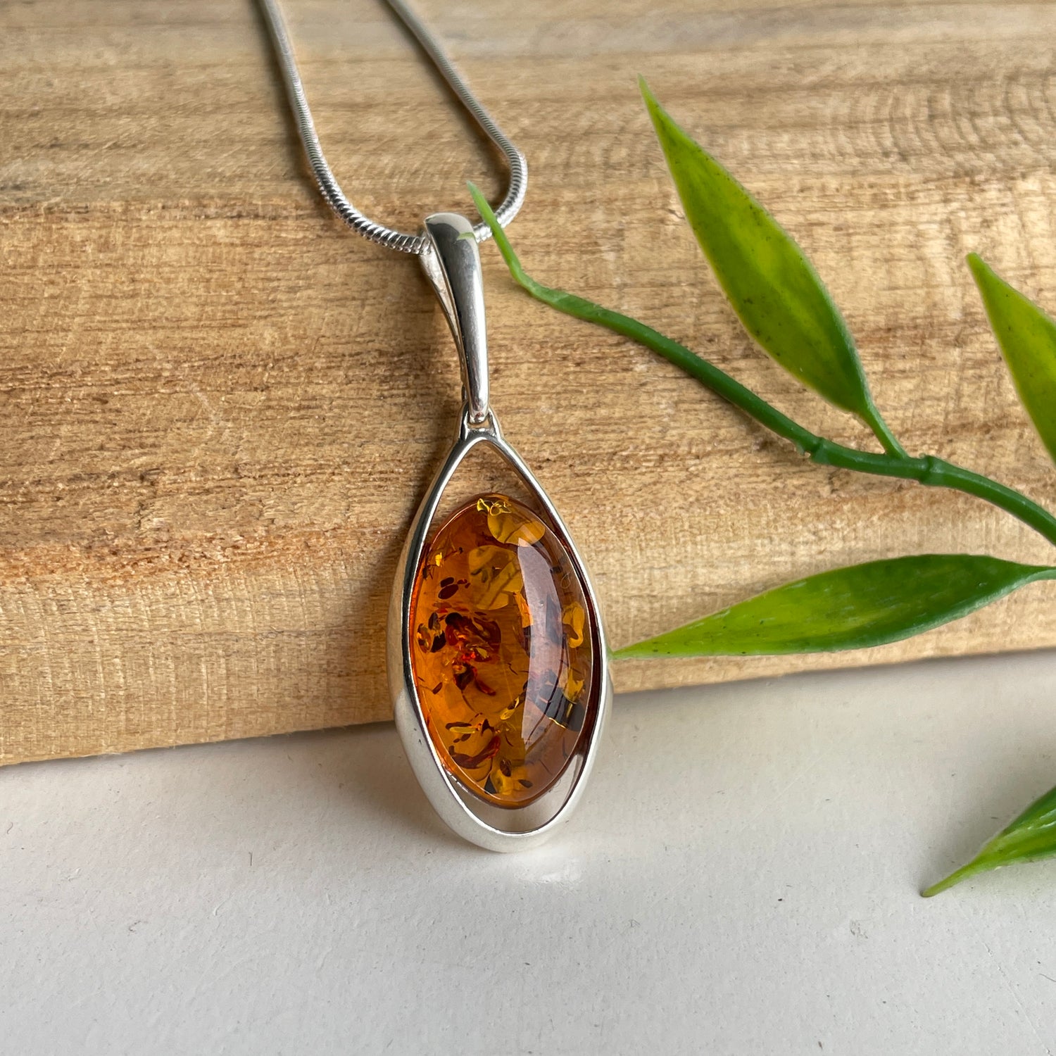 Amber Oval Pendant
