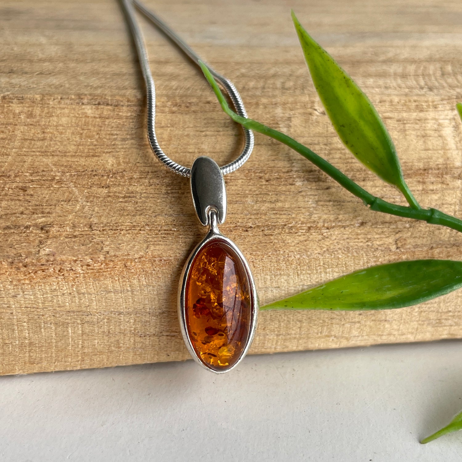 Amber Oval Pendant