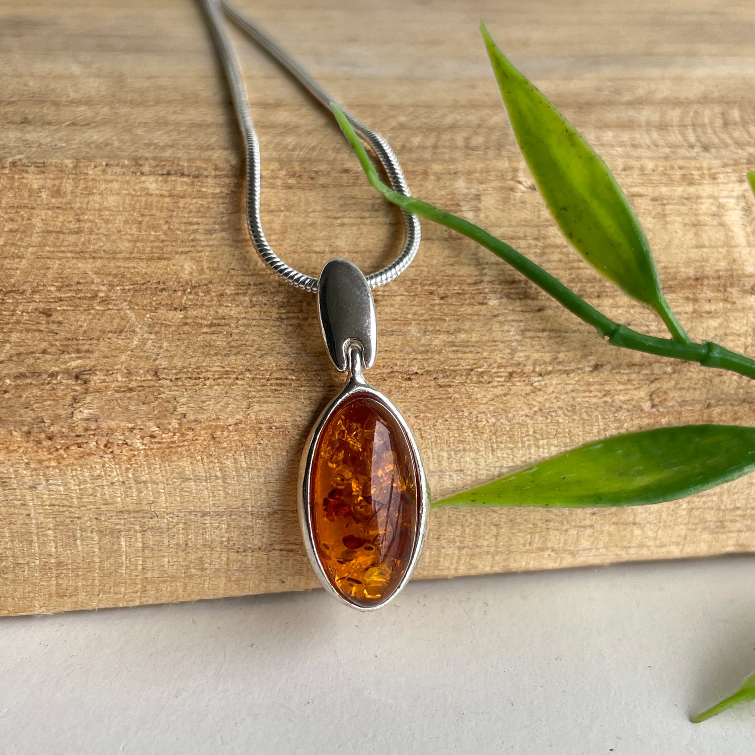 Amber Oval Pendant