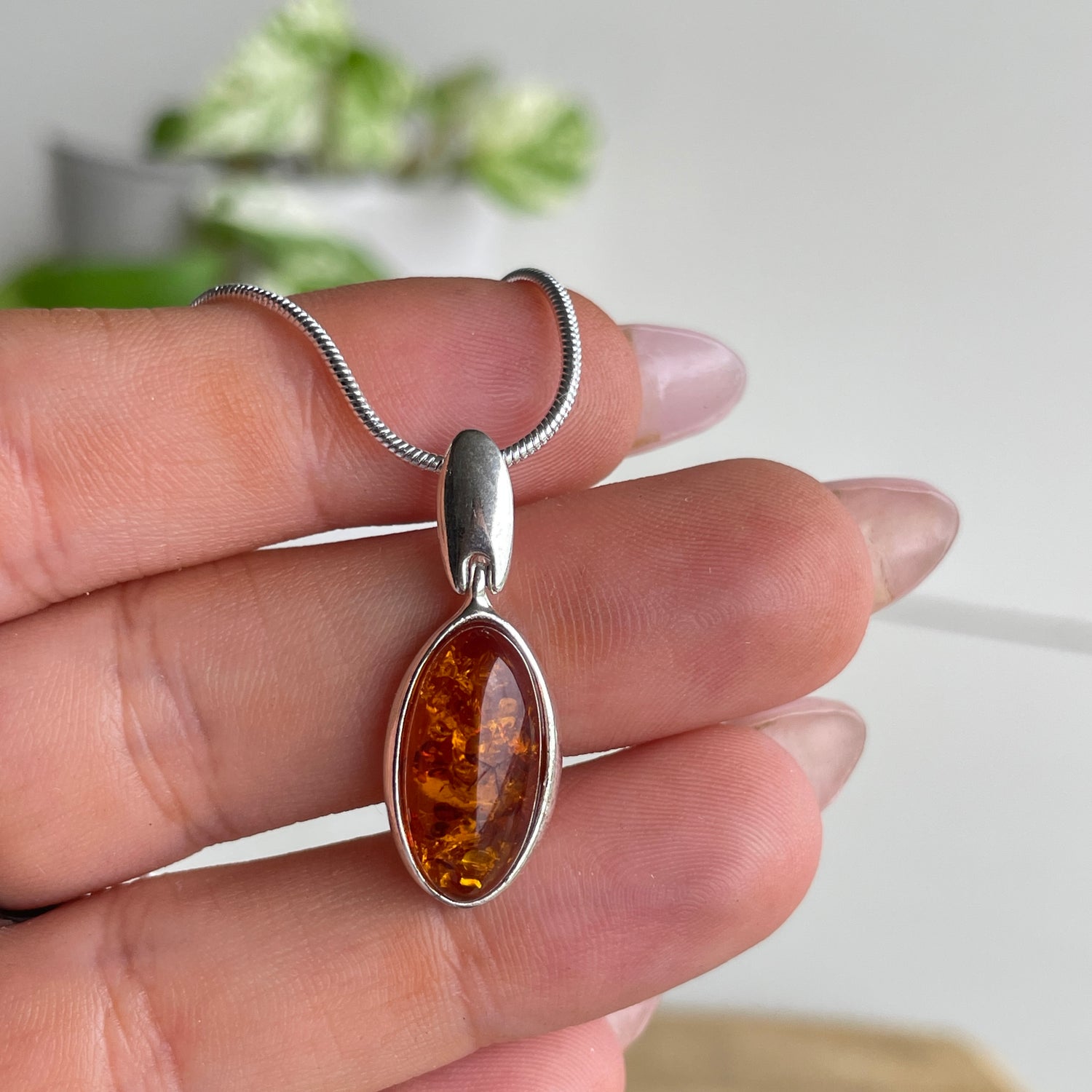 Amber Oval Pendant